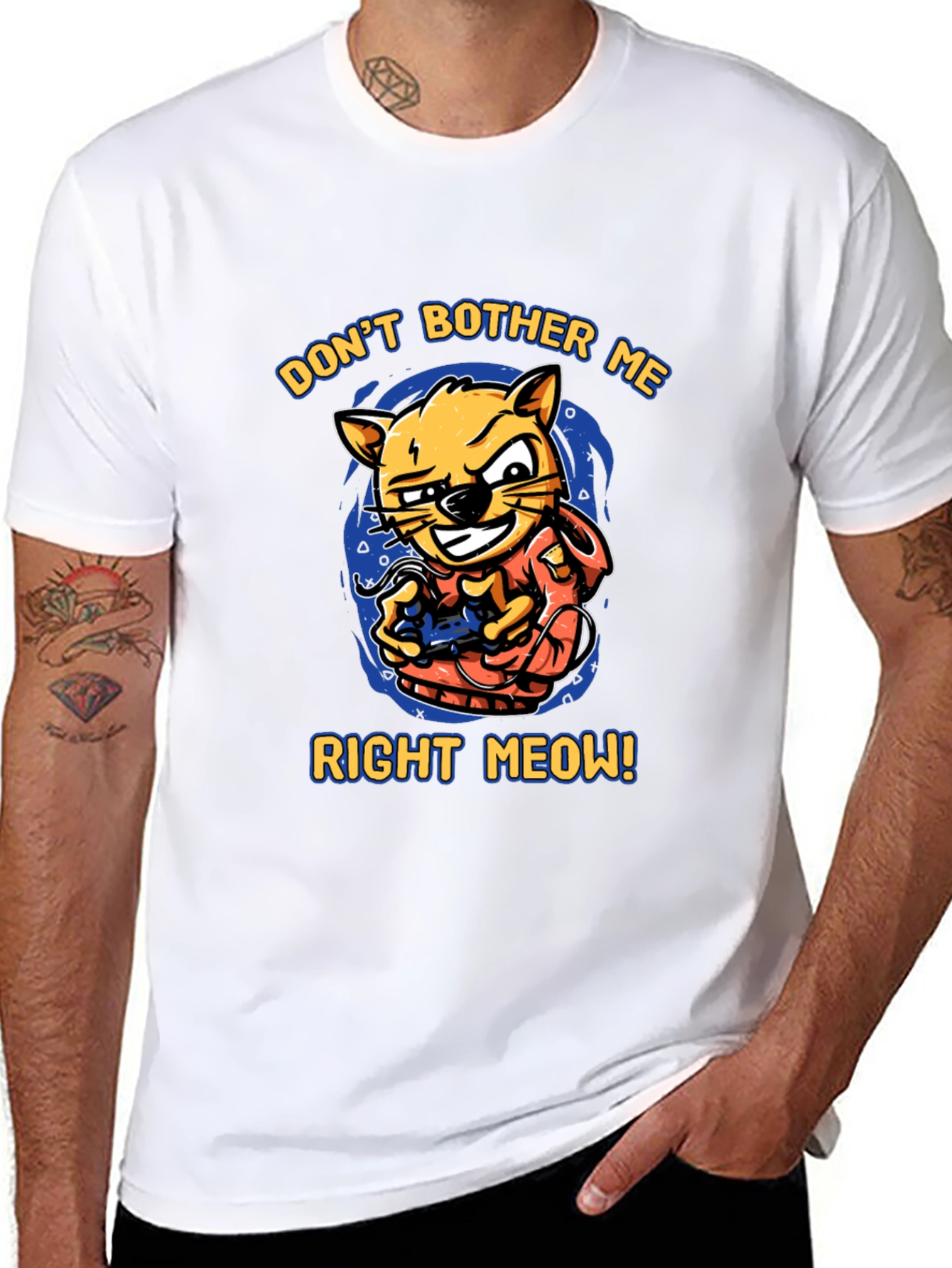 Dont Bother Me Right Meow! Cat Gamer T-Shirt
