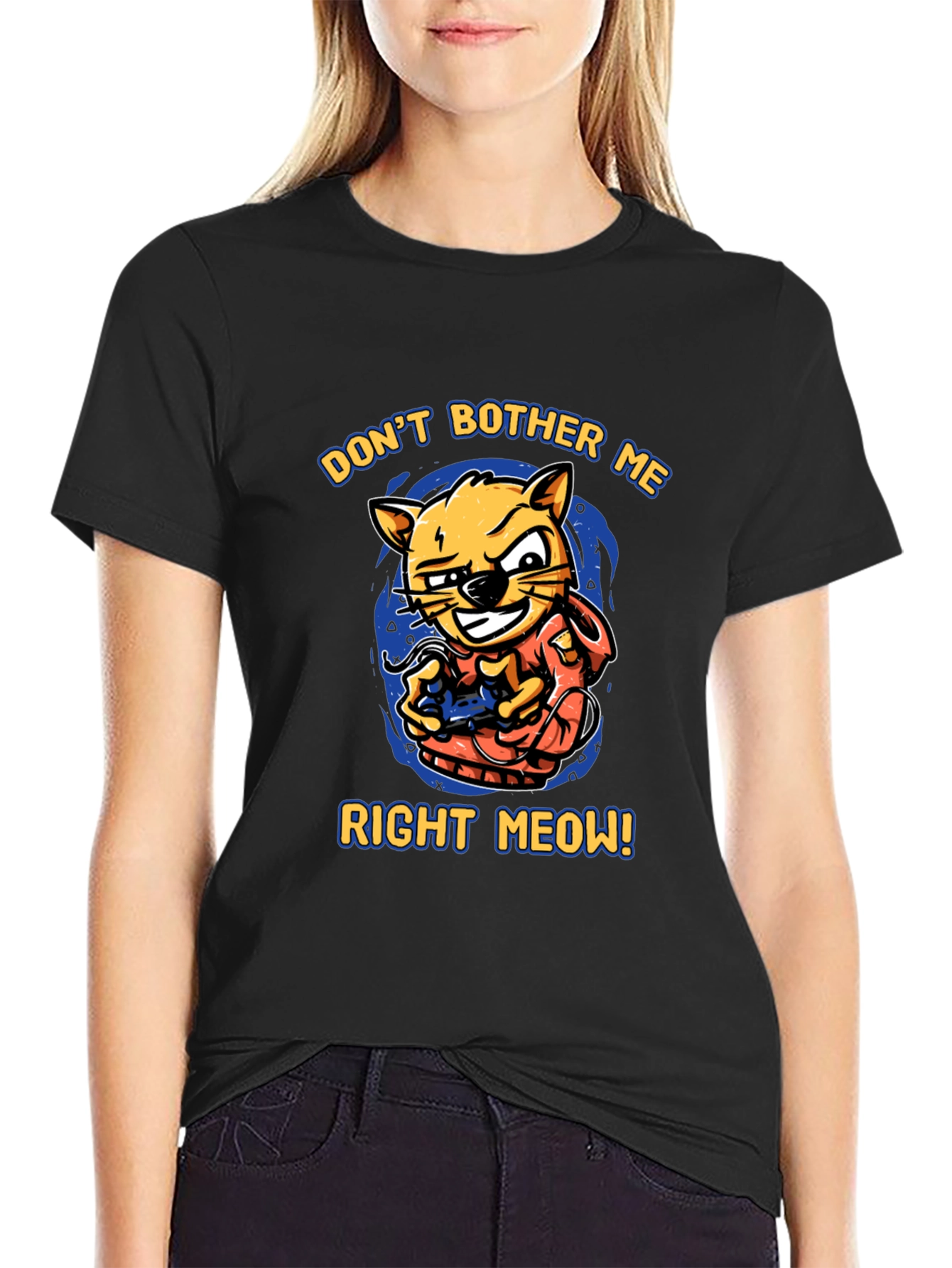 Dont Bother Me Right Meow! Cat Gamer T-Shirt