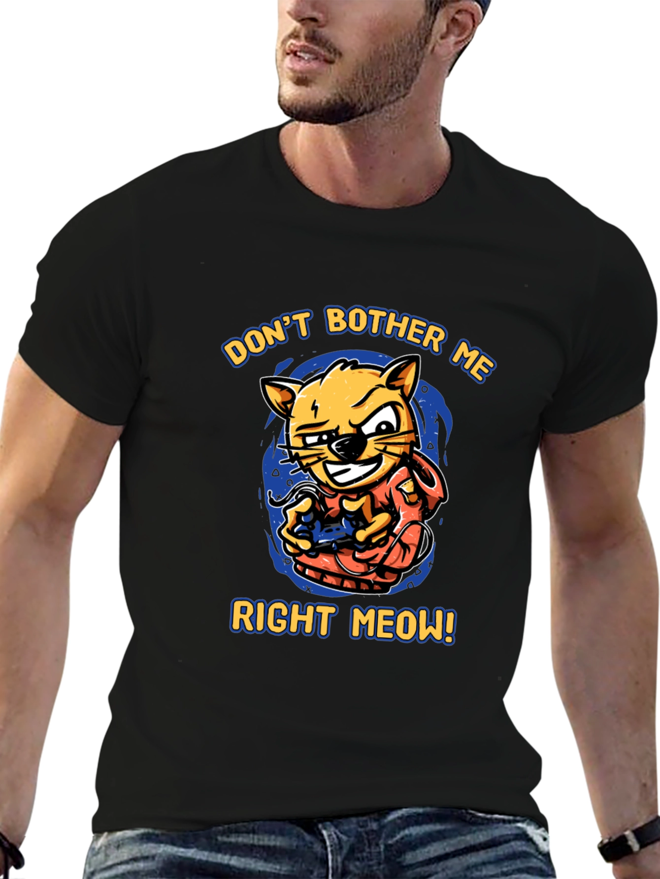 Dont Bother Me Right Meow! Cat Gamer T-Shirt