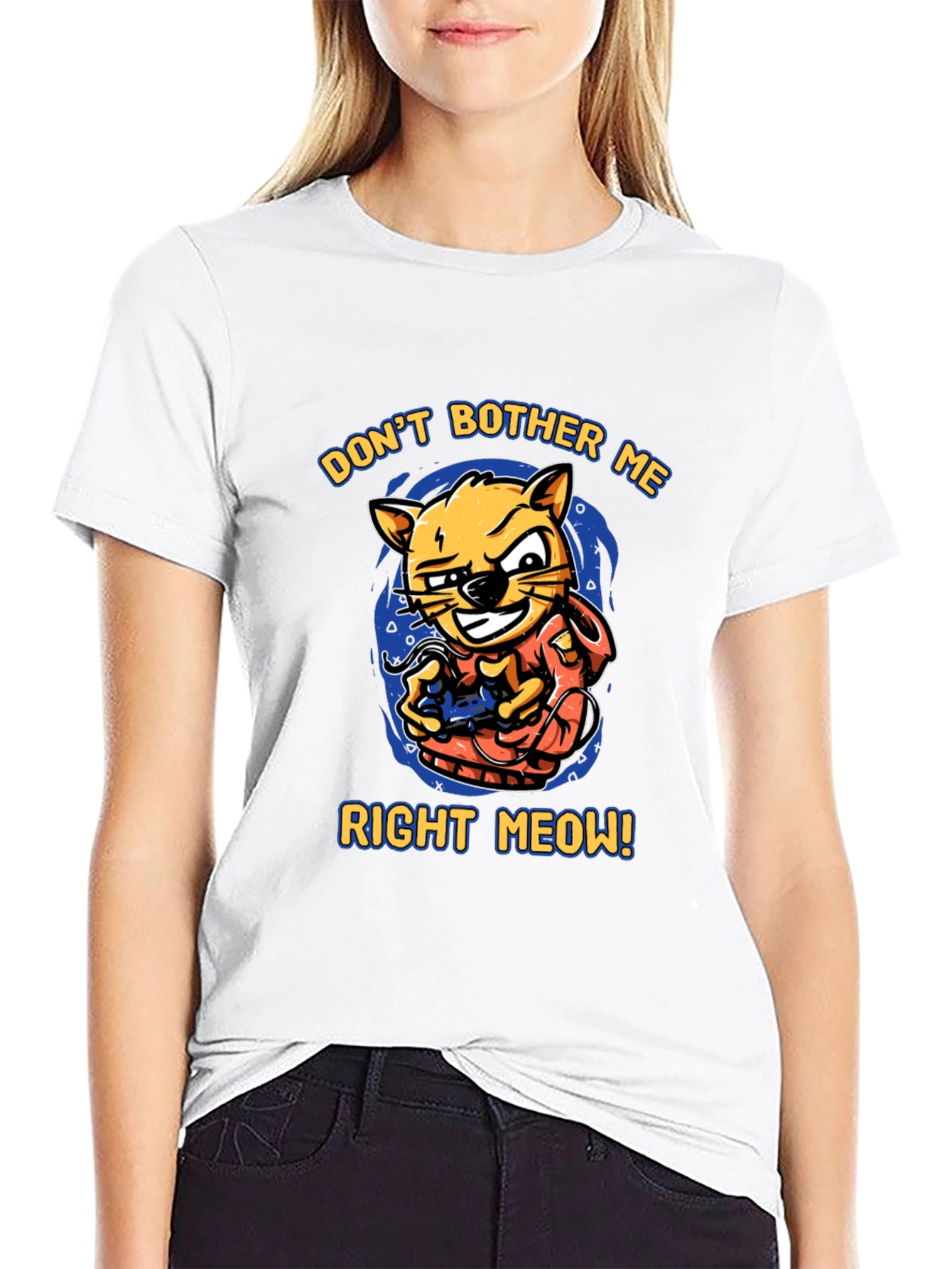 Dont Bother Me Right Meow! Cat Gamer T-Shirt