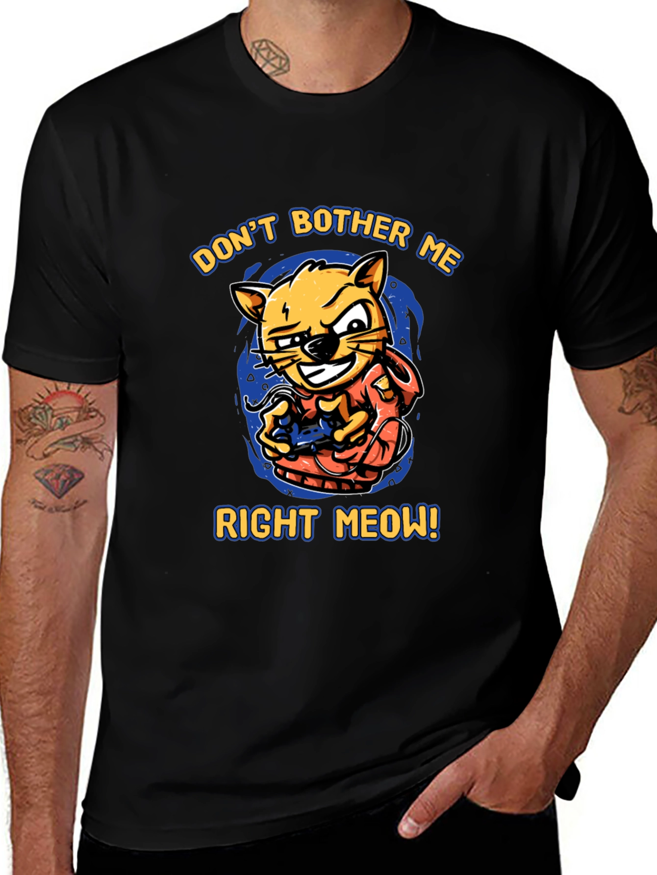 Dont Bother Me Right Meow! Cat Gamer T-Shirt