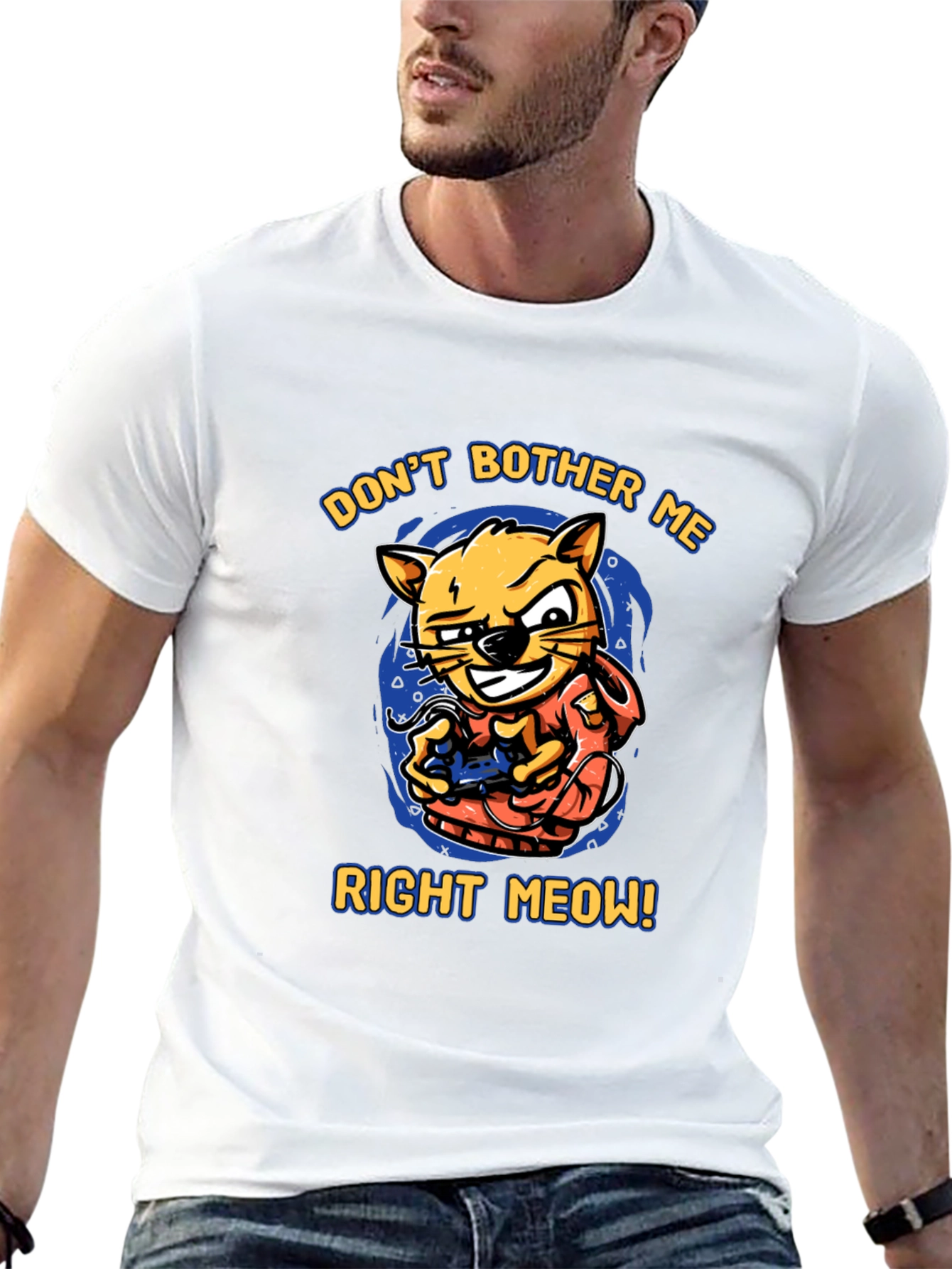Dont Bother Me Right Meow! Cat Gamer T-Shirt