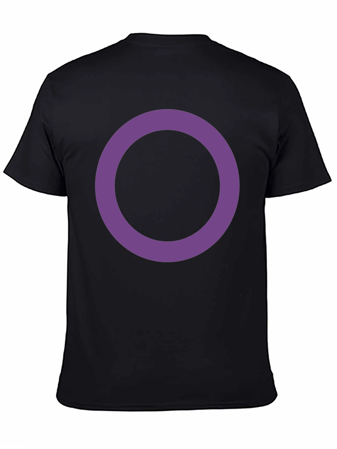 Simple Black Tee with Purple Circle Design