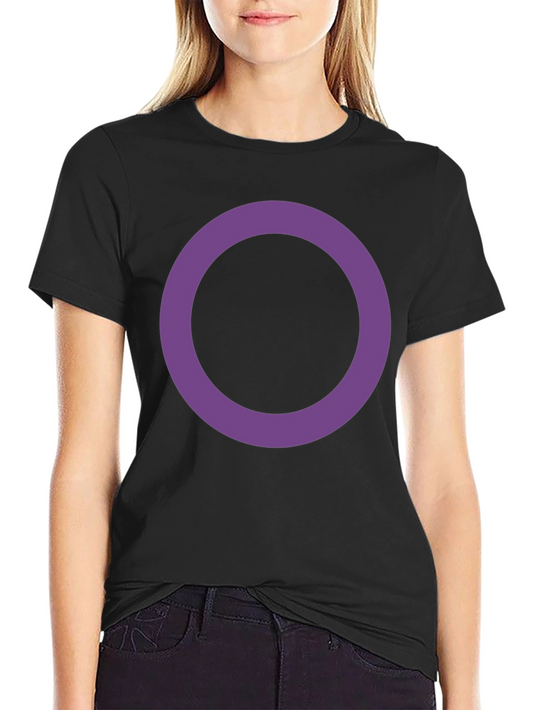 Simple Black Tee with Purple Circle Design