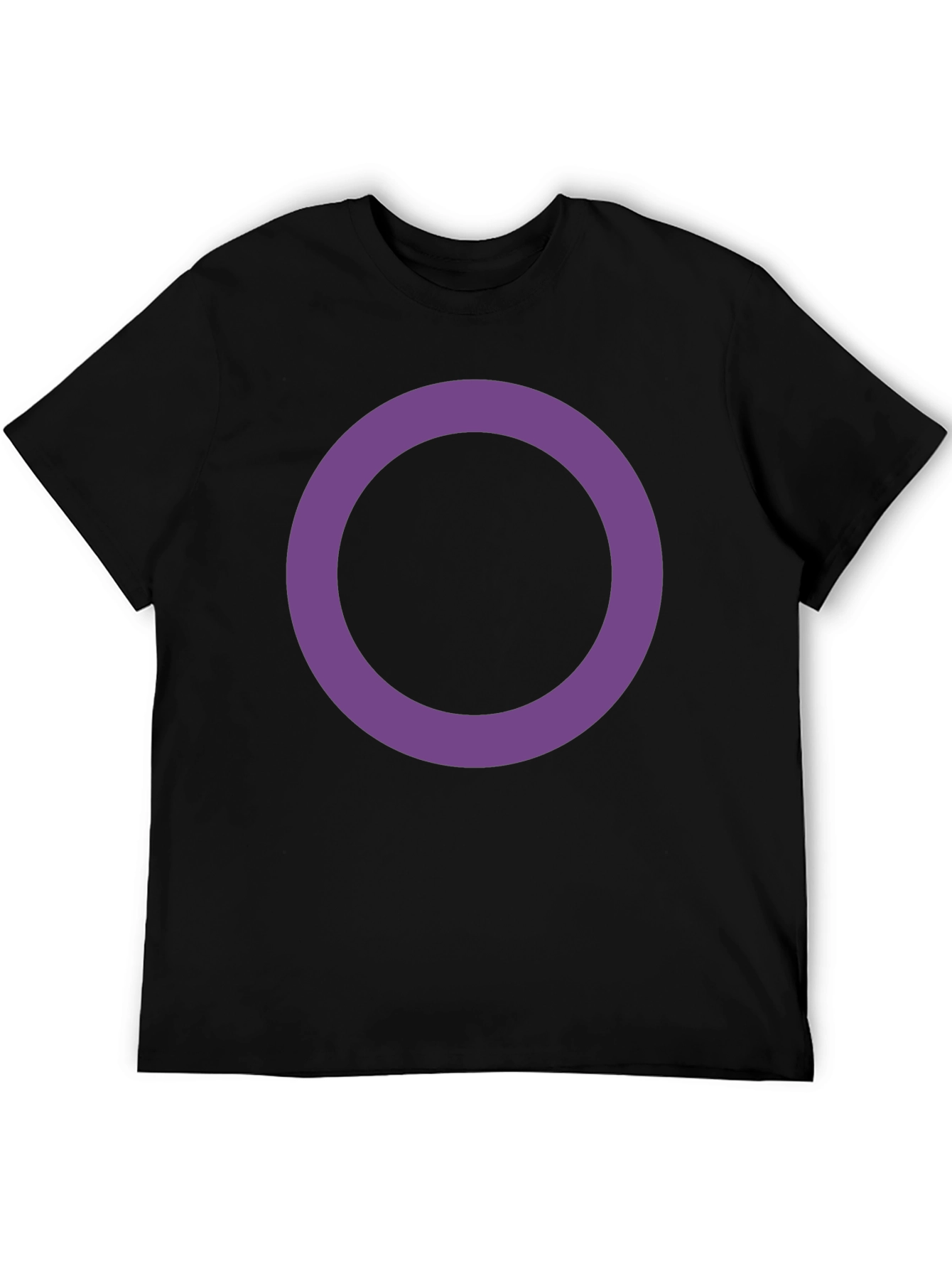 Simple Black Tee with Purple Circle Design