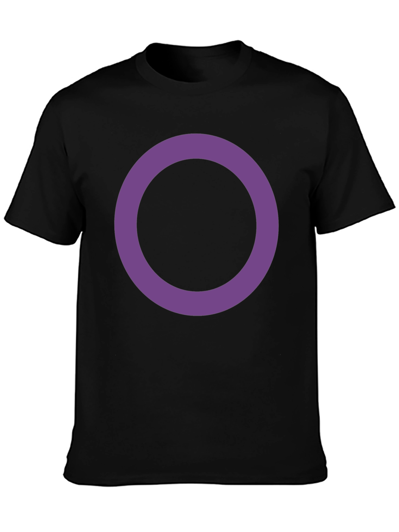 Simple Black Tee with Purple Circle Design