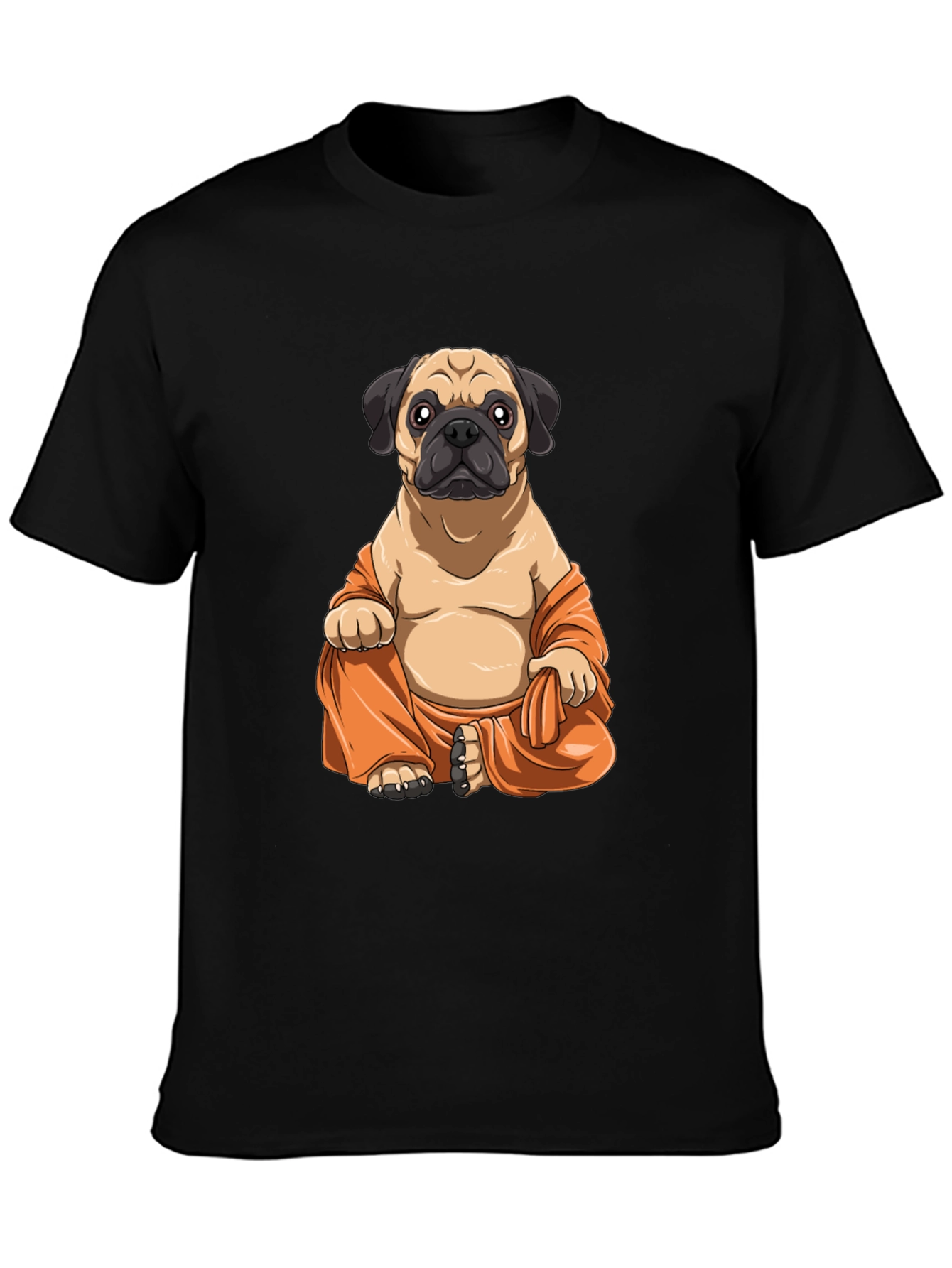 Pug Buddha T-Shirt - Meditating Dog Graphic Tee