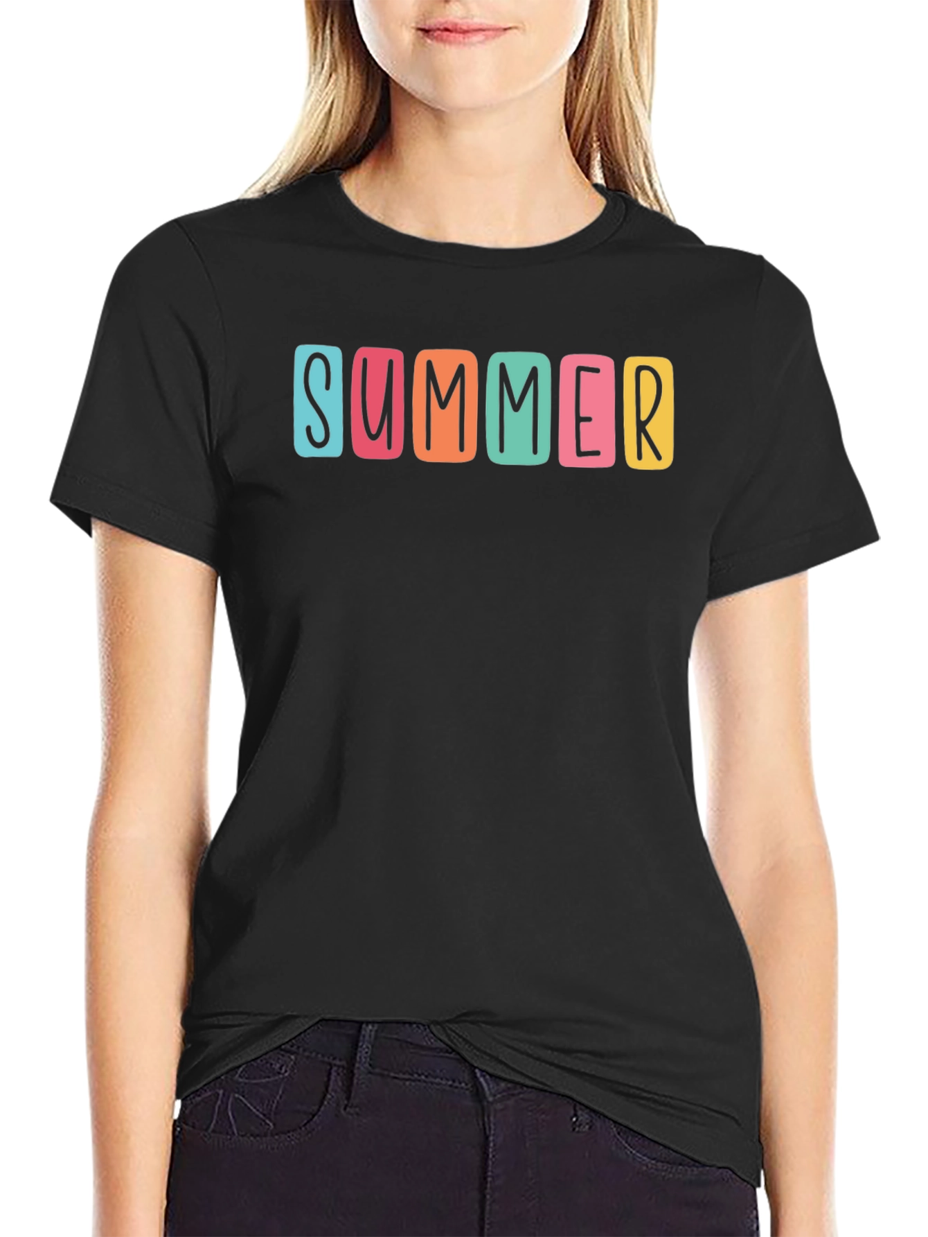 Summer Graphic Print Crew Neck T-Shirt