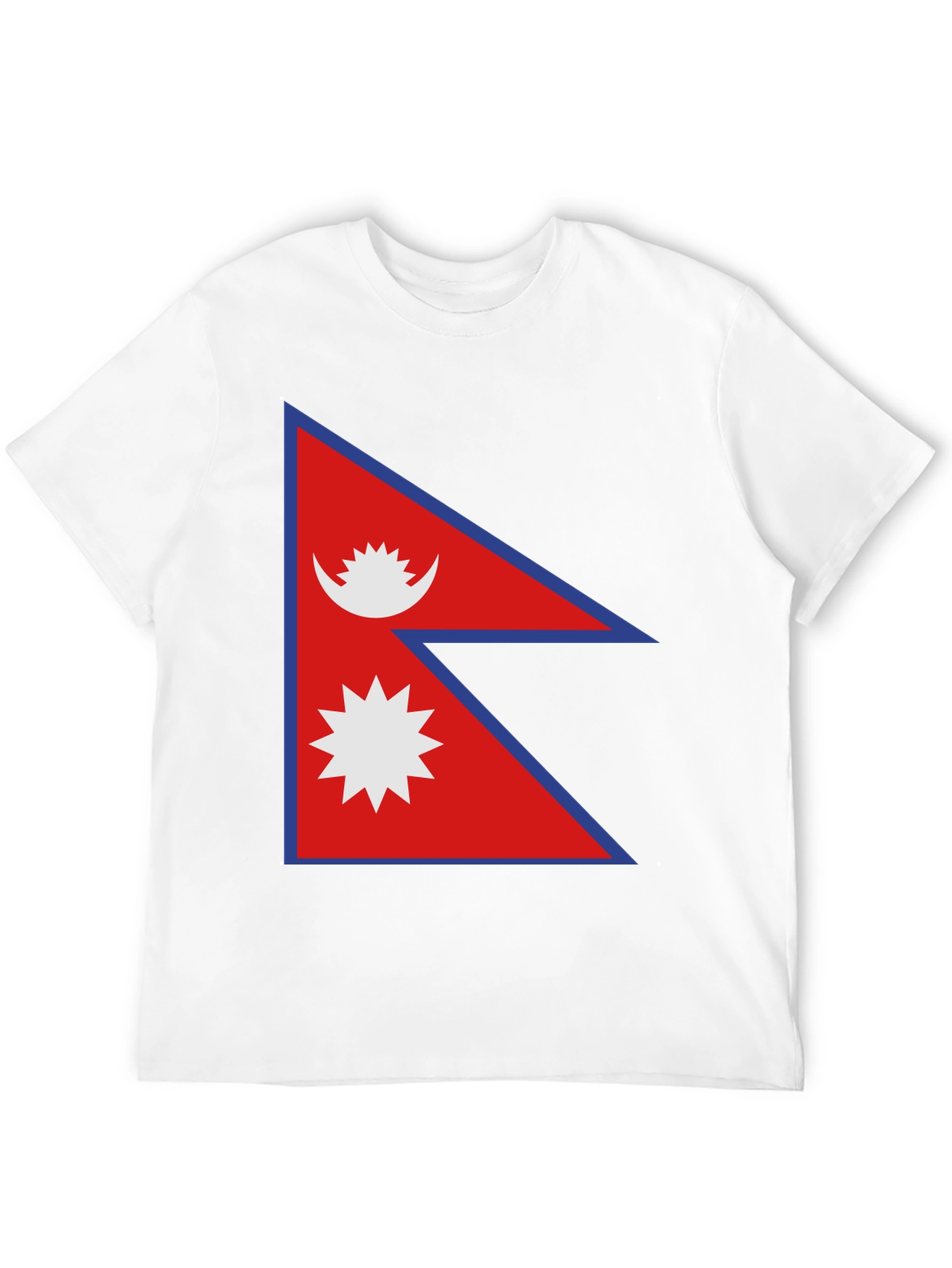 Nepal Flag T-Shirt - Black Cotton Tee