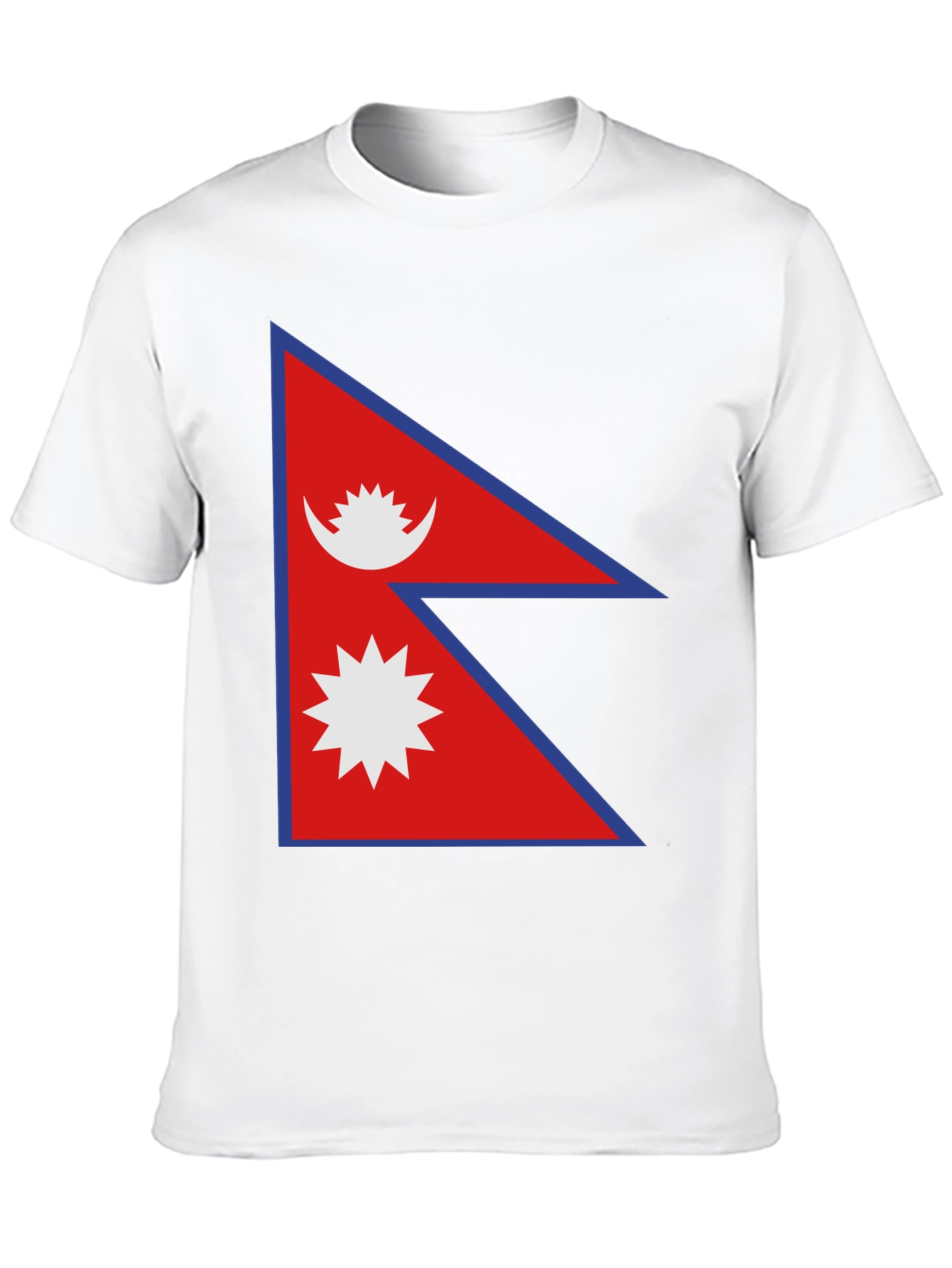 Nepal Flag T-Shirt - Black Cotton Tee