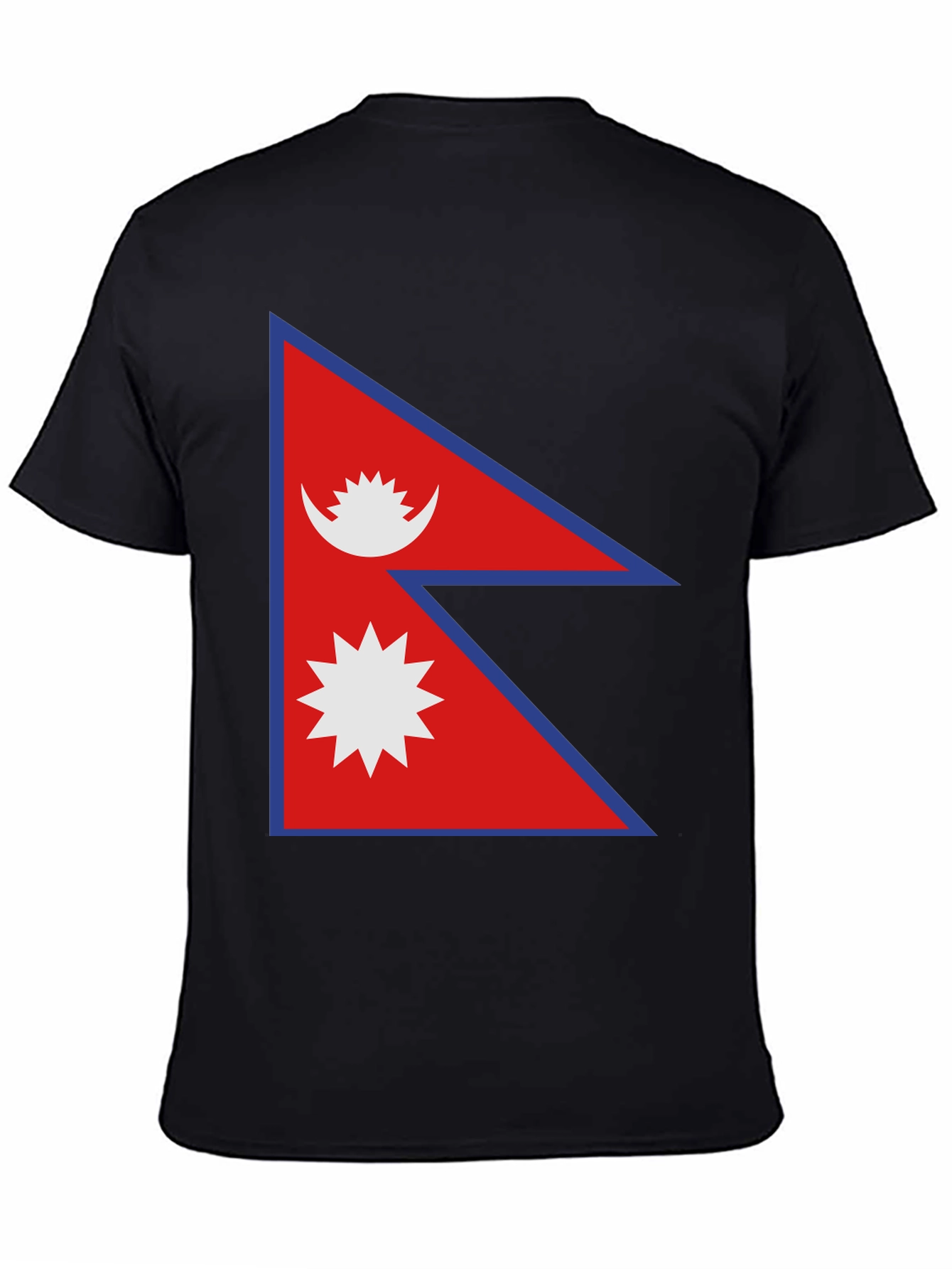 Nepal Flag T-Shirt - Black Cotton Tee