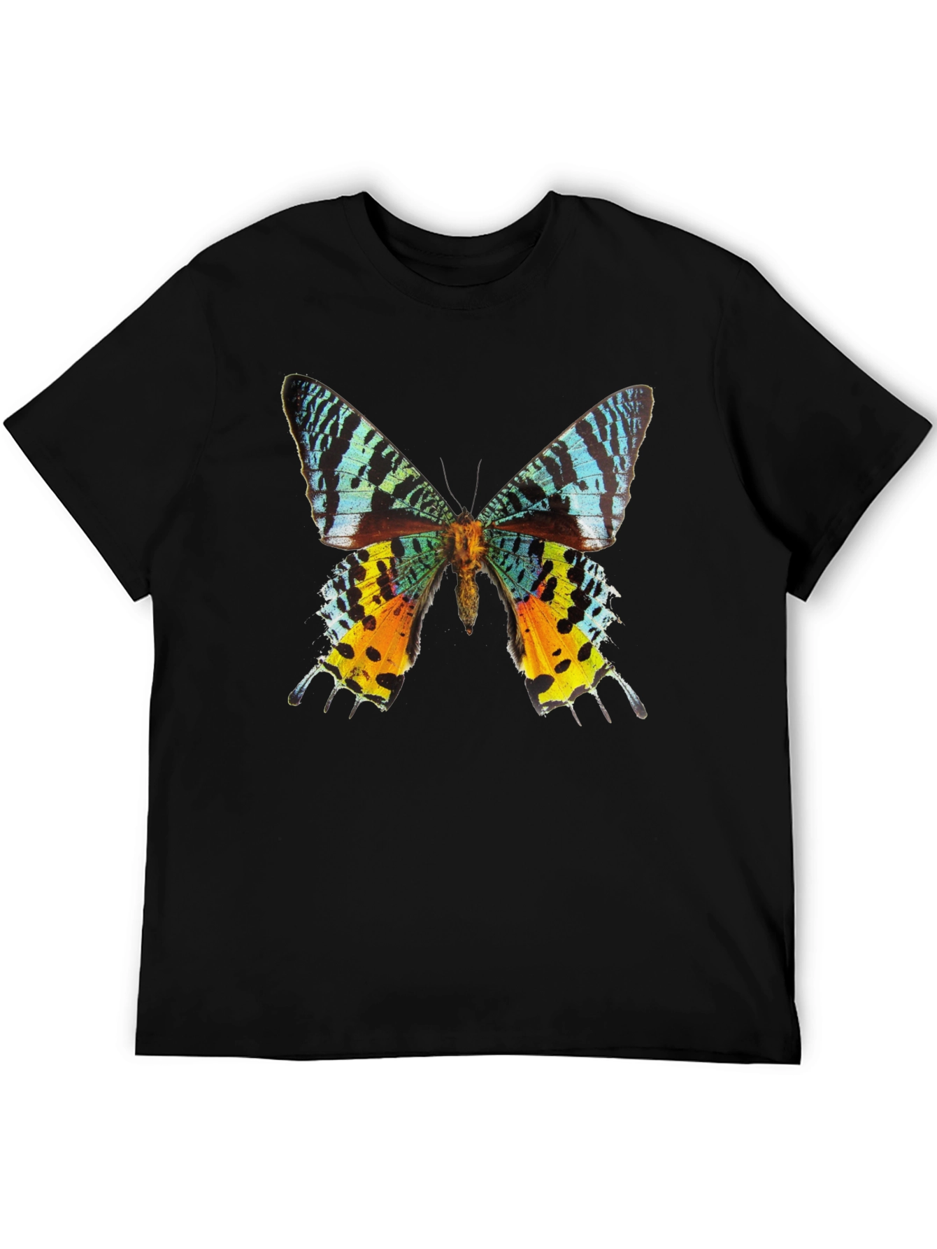 Butterfly Graphic Tee - Black Cotton T-Shirt
