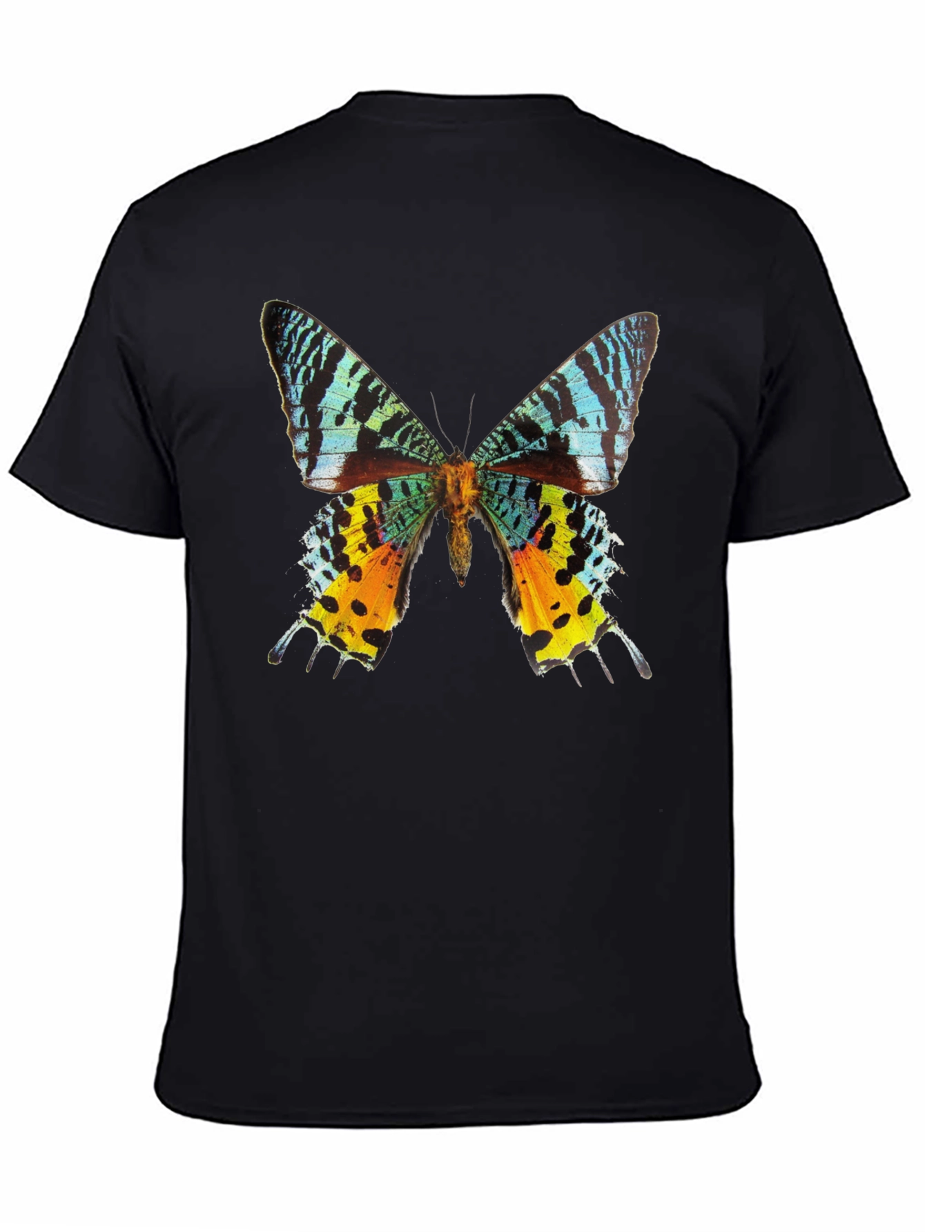 Butterfly Graphic Tee - Black Cotton T-Shirt
