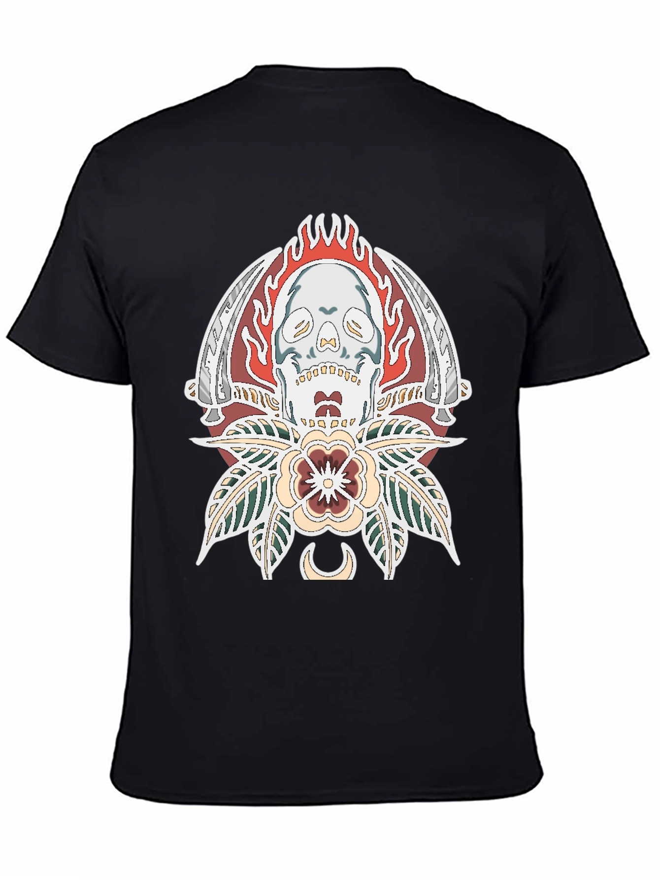 Skull & Blades Graphic Tee - Stylish Black T-Shirt