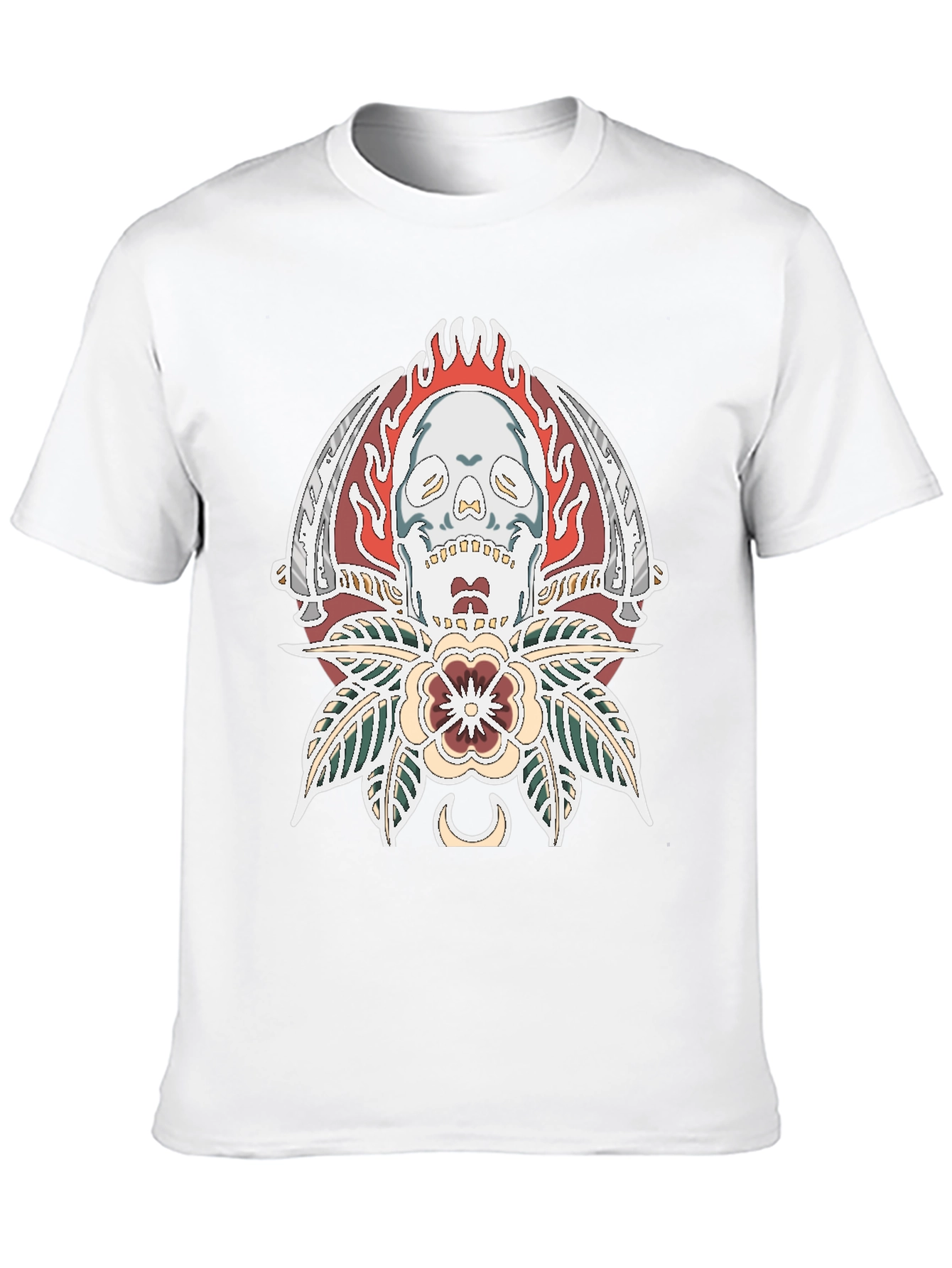 Skull & Blades Graphic Tee - Stylish Black T-Shirt