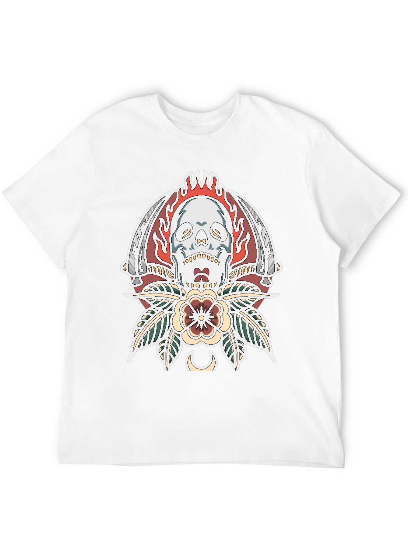 Skull & Blades Graphic Tee - Stylish Black T-Shirt