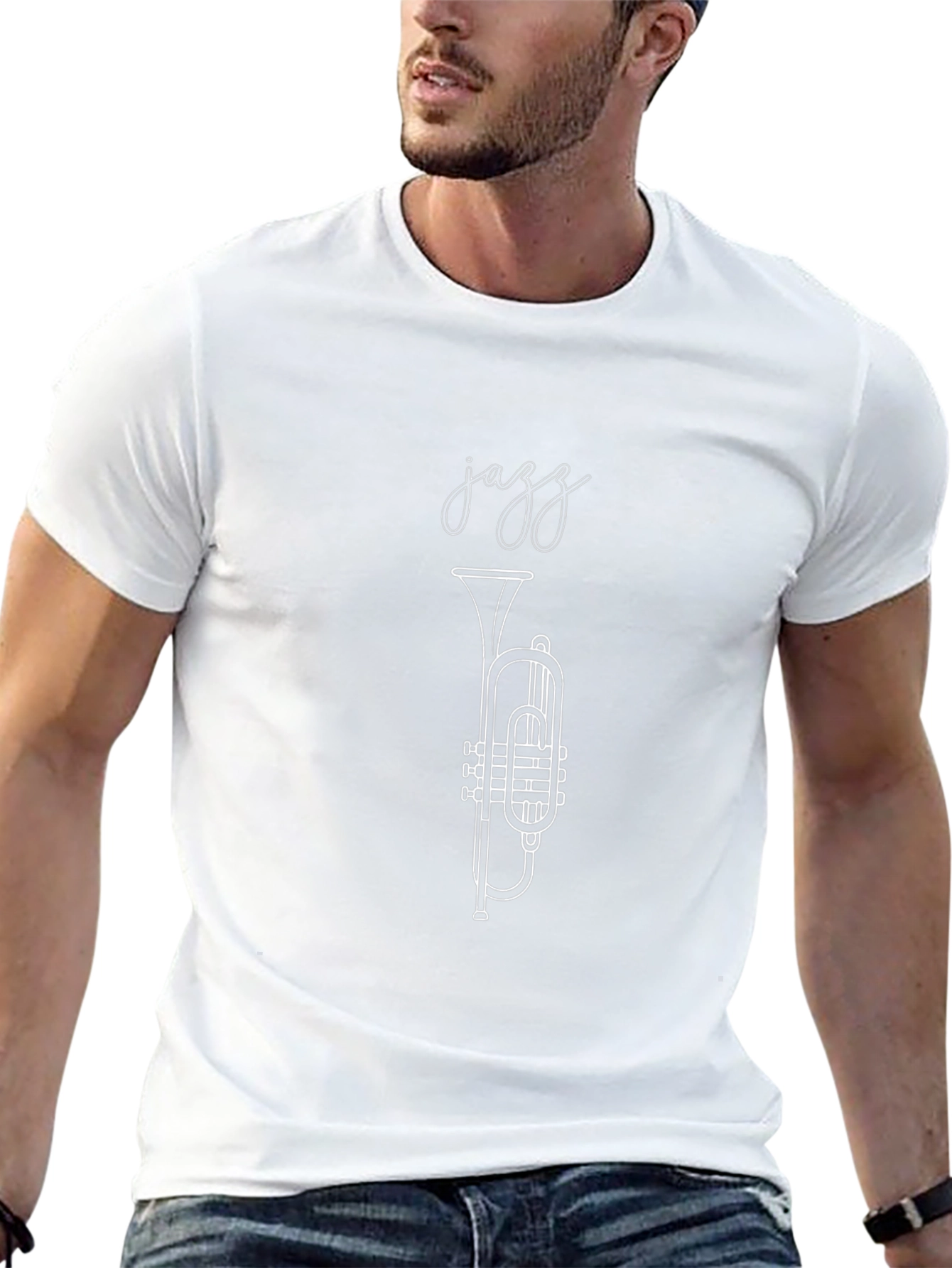 Jazz Trumpet Graphic T-Shirt - Cool Musical Design
