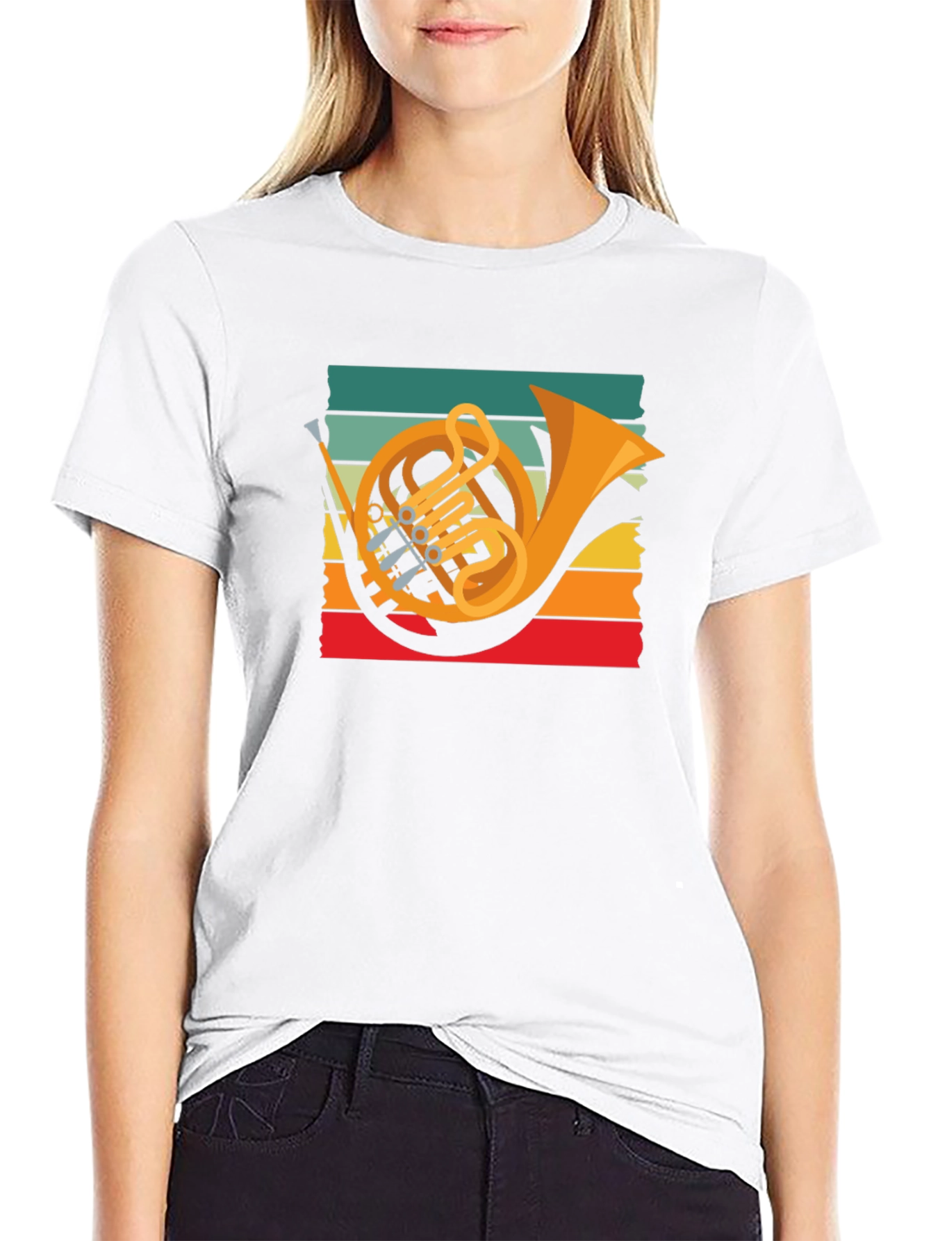 French Horn Retro T-Shirt Music Lover Tee