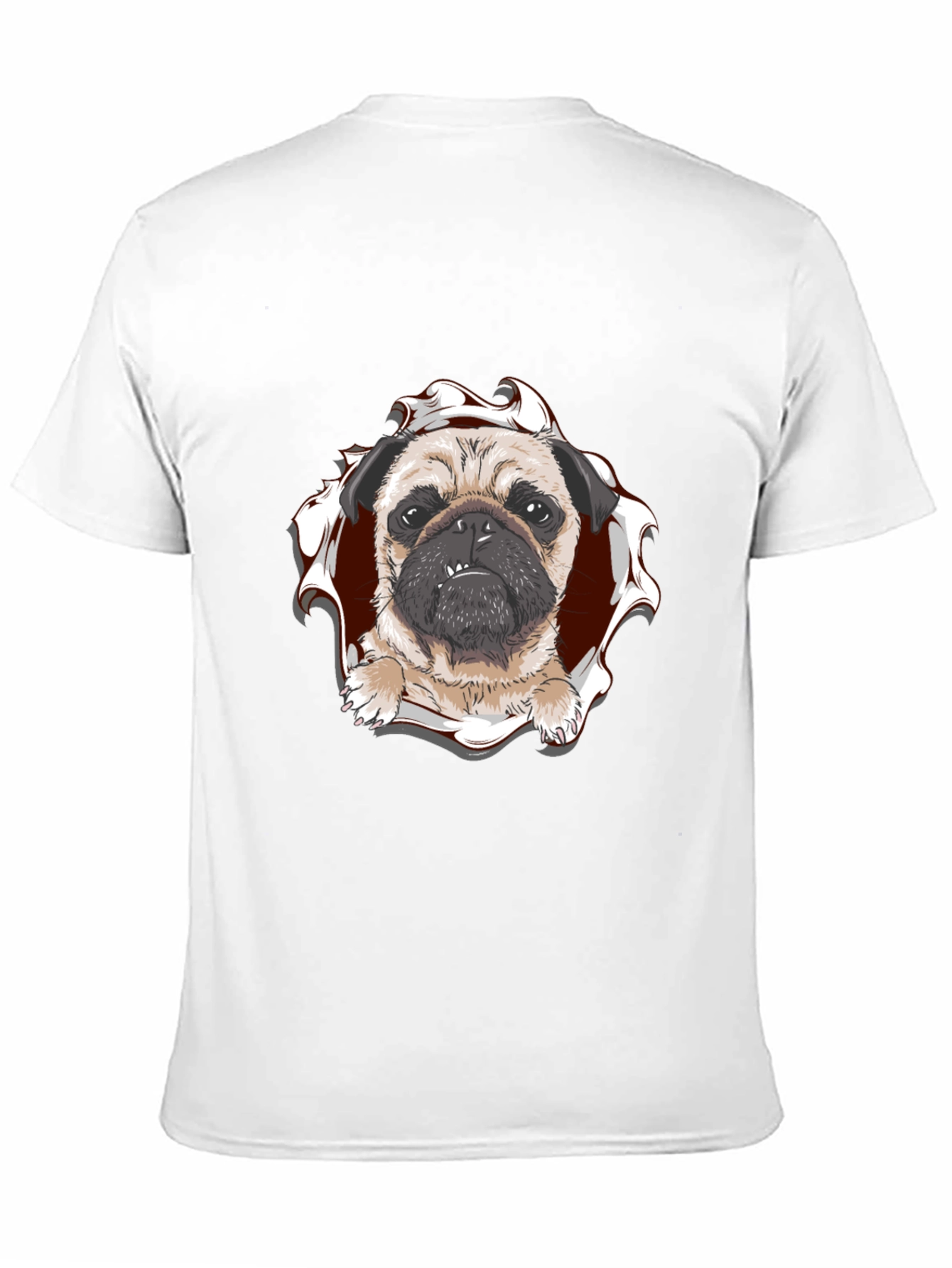 Pug Peek-a-Boo Graphic Tee - Mens Black T-Shirt