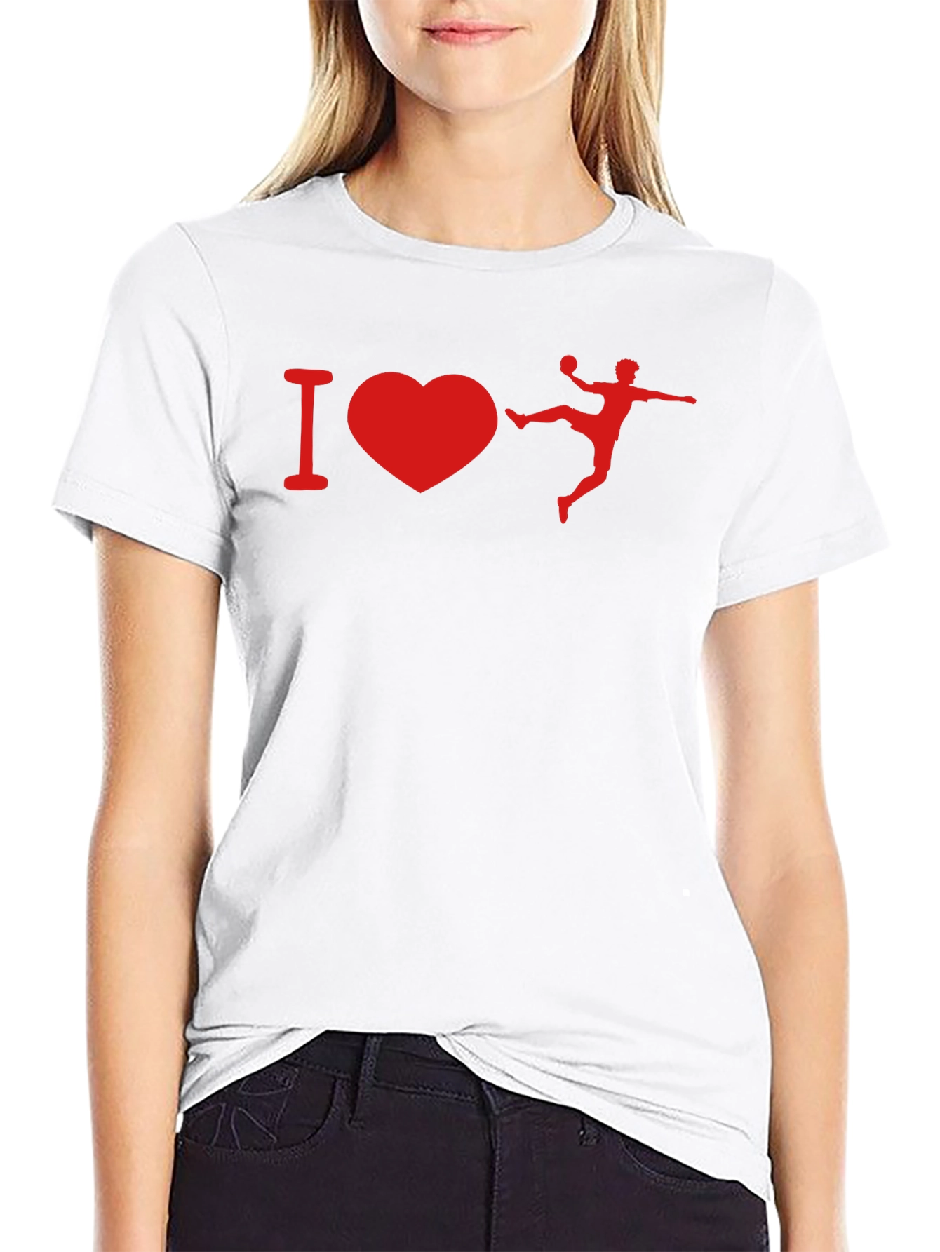 I Love Handball Graphic T-Shirt - Black Cotton Tee