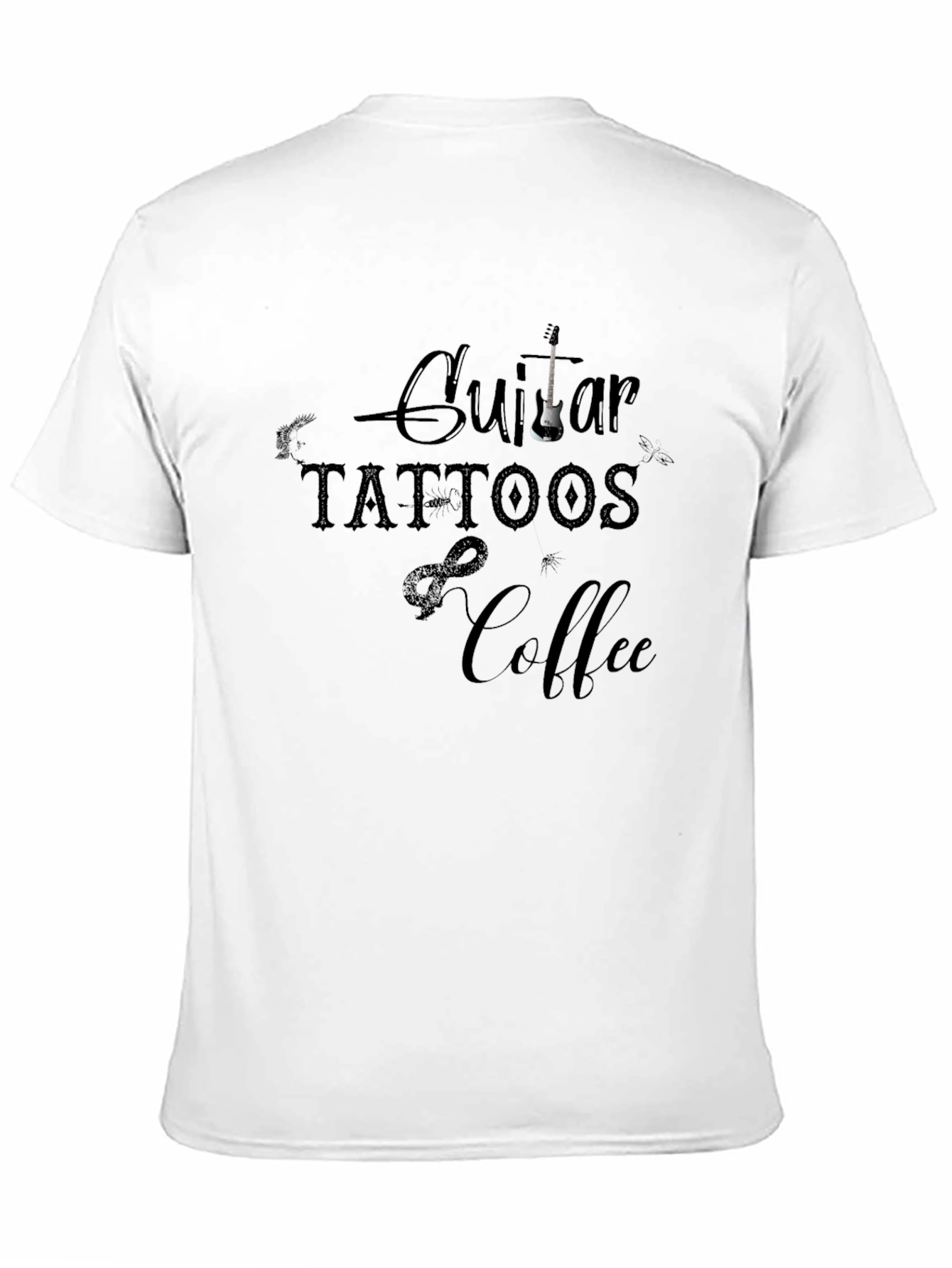 Guitar Tattoos Coffee Graphic T-Shirt