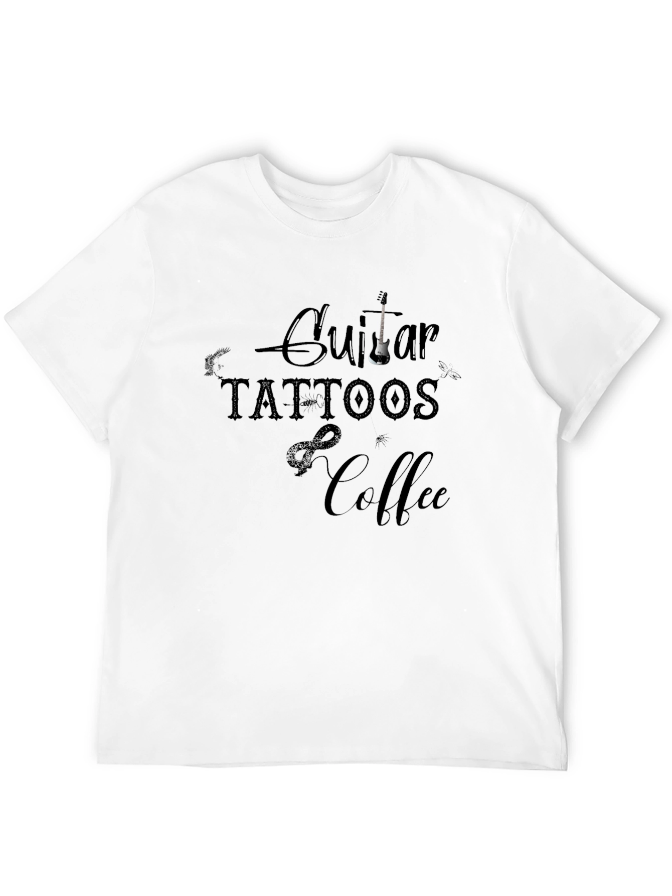 Guitar Tattoos Coffee Graphic T-Shirt