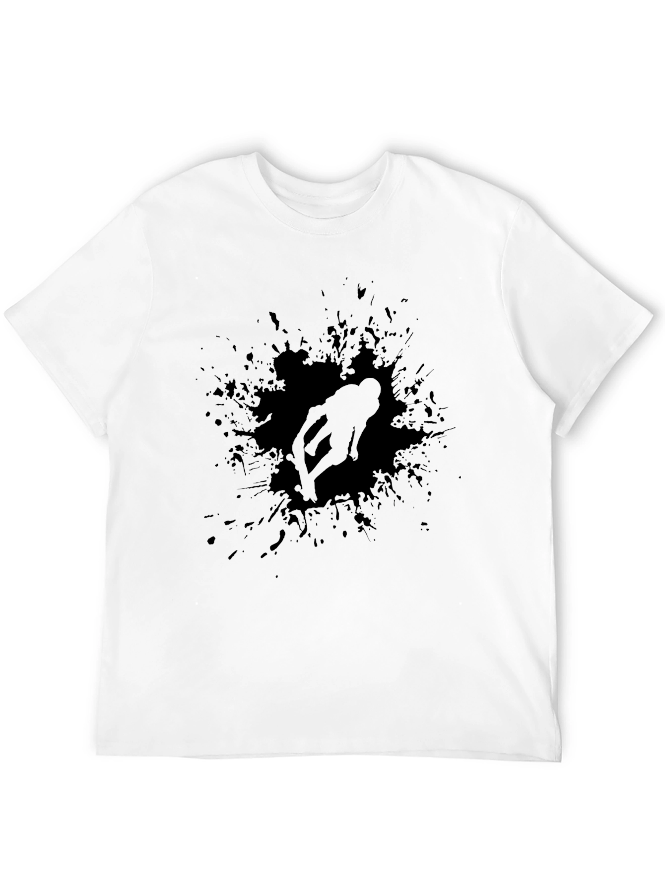 Black Bike Rider Splatter T-Shirt