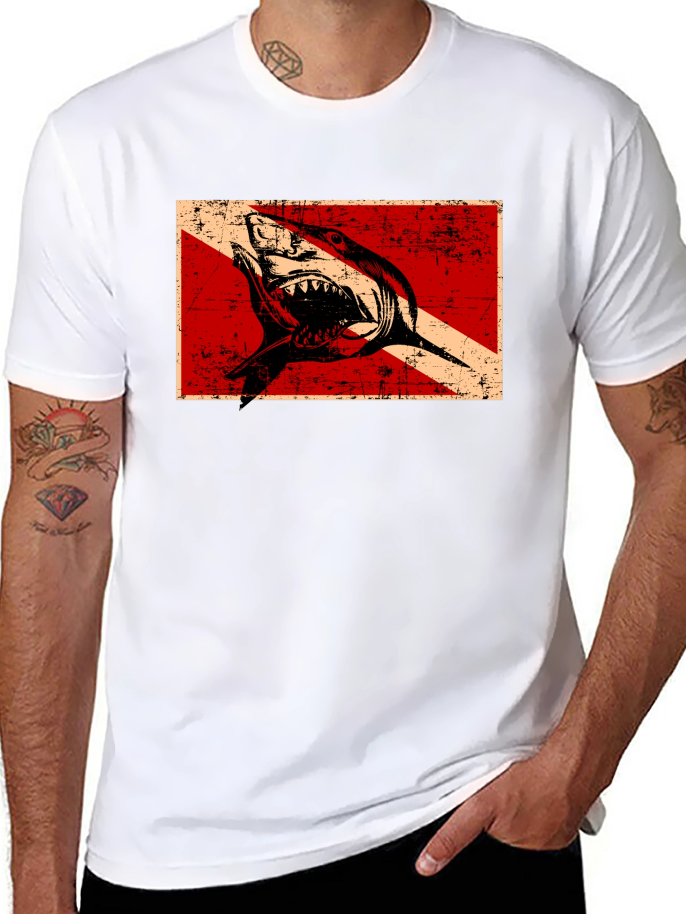 Diver Down Shark T-Shirt - Scuba Diving Tee
