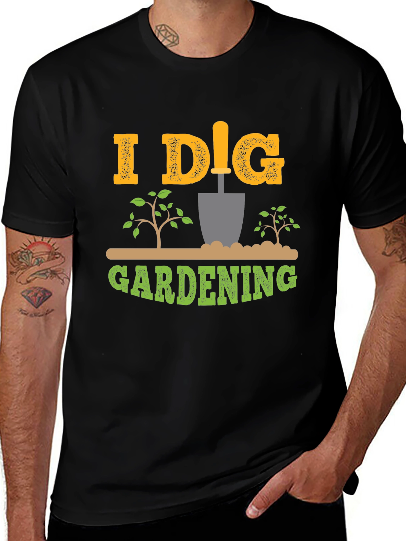 I Dig Gardening Black T-Shirt Gardener Tee