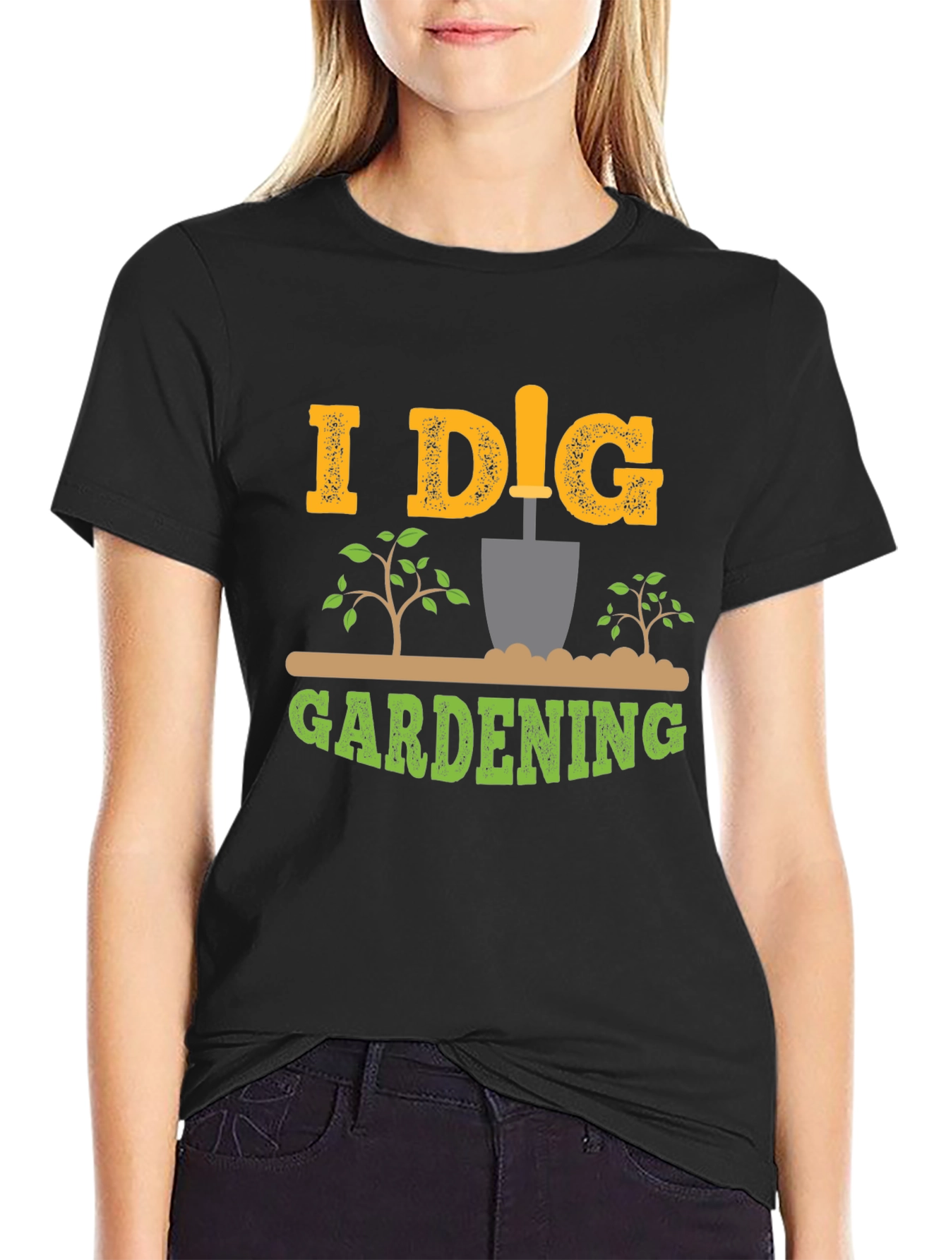 I Dig Gardening Black T-Shirt Gardener Tee