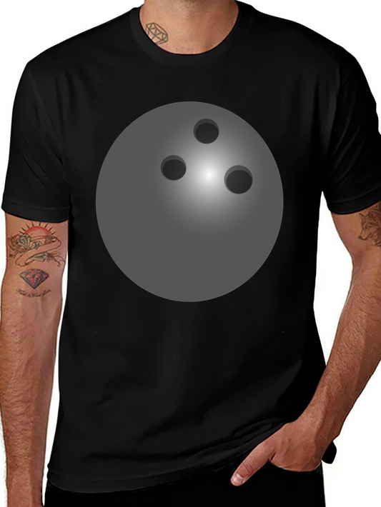 Bowling Ball Graphic Tee - Black Cotton T-Shirt