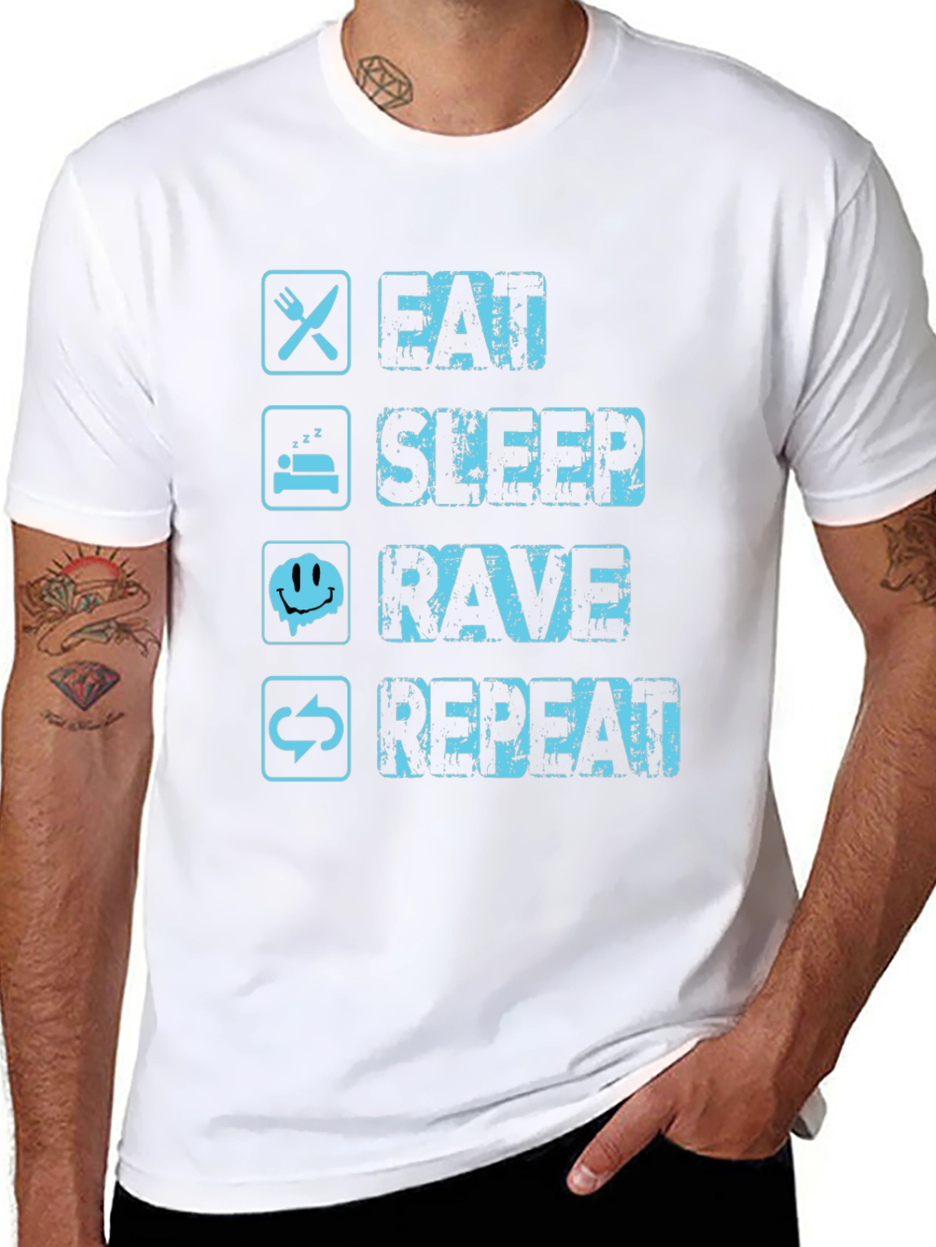 Eat Sleep Rave Repeat Graphic Tee