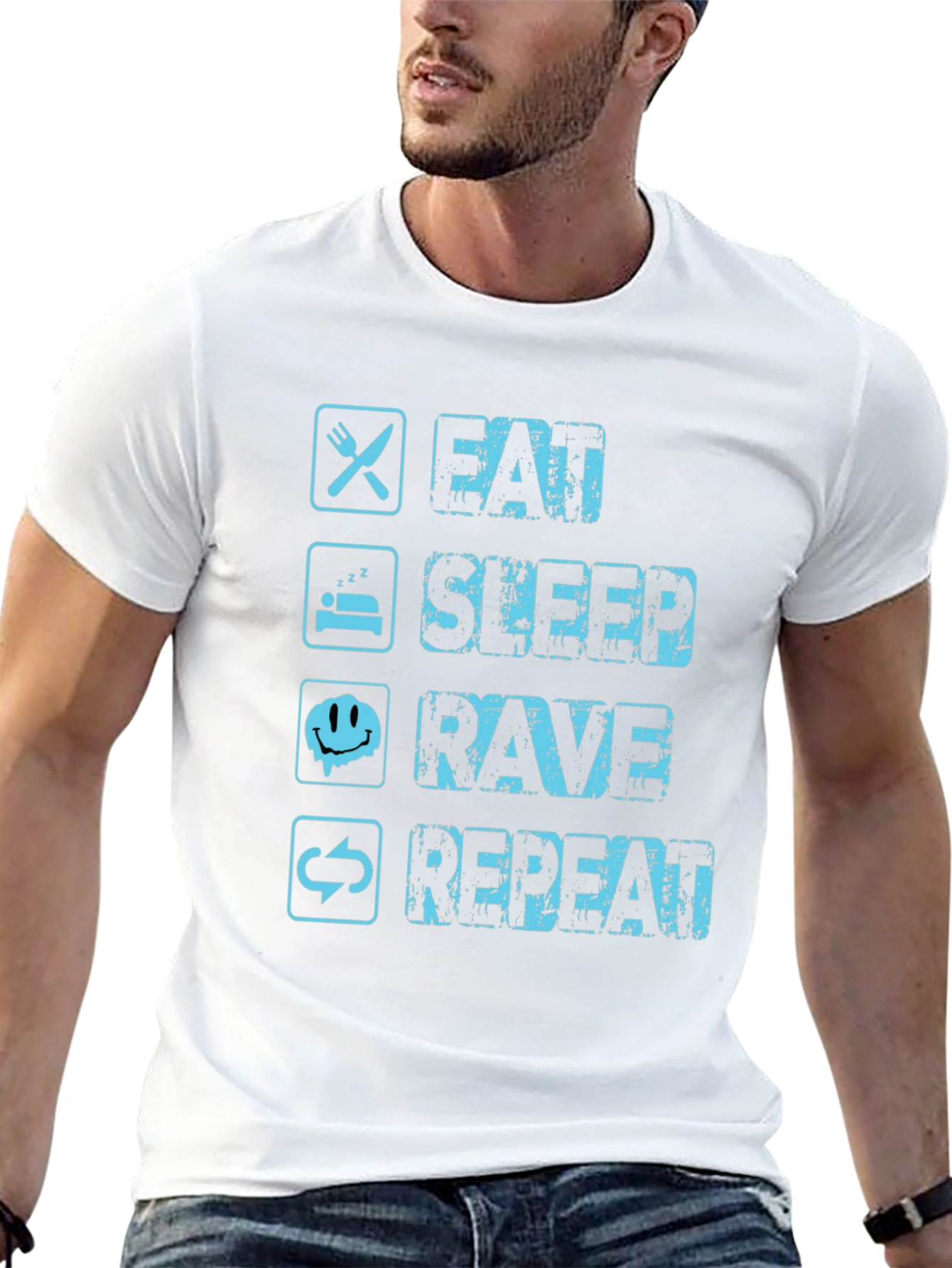 Eat Sleep Rave Repeat Graphic Tee