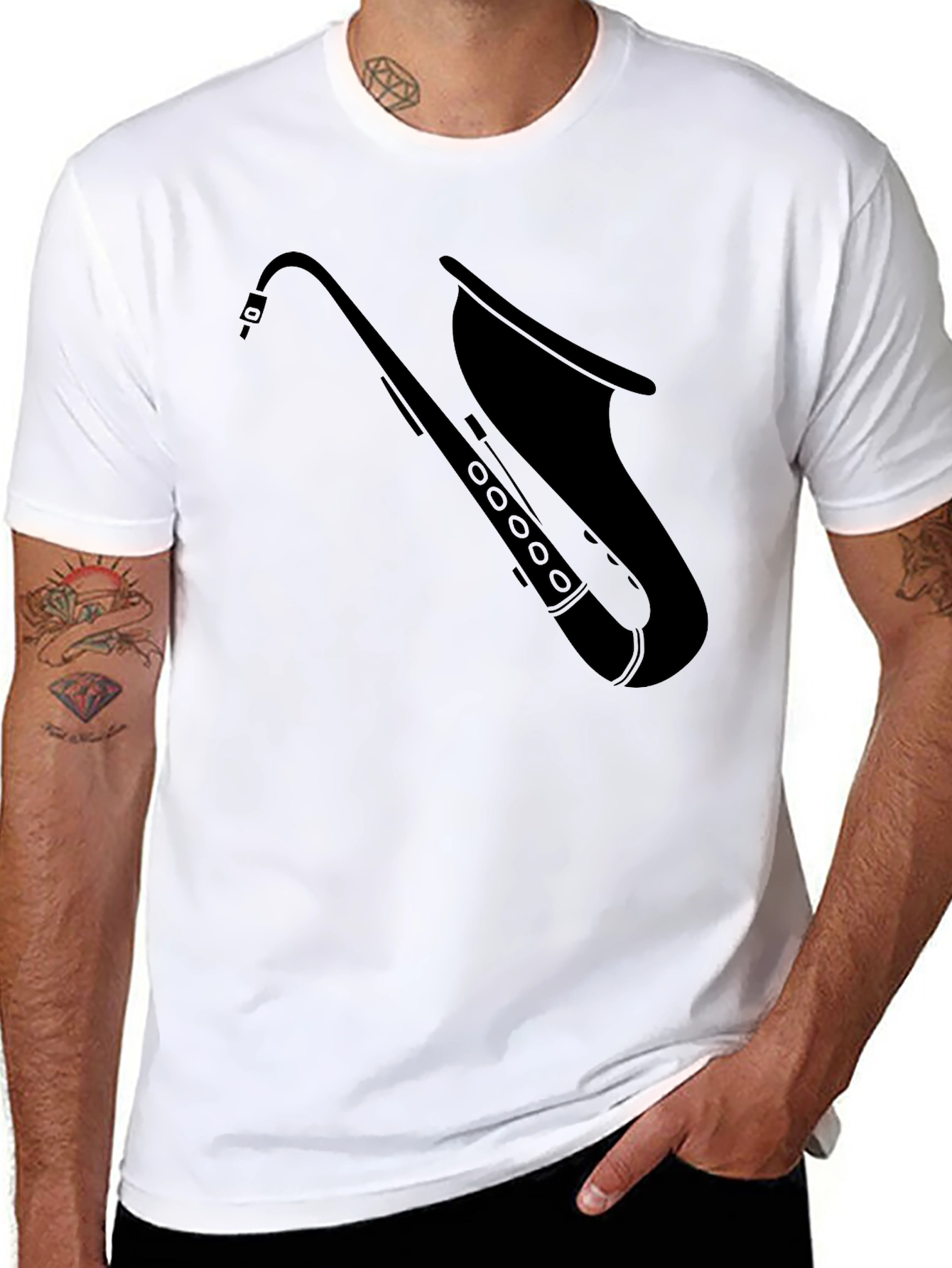 Saxophone Graphic T-Shirt - Classic Music Tee
