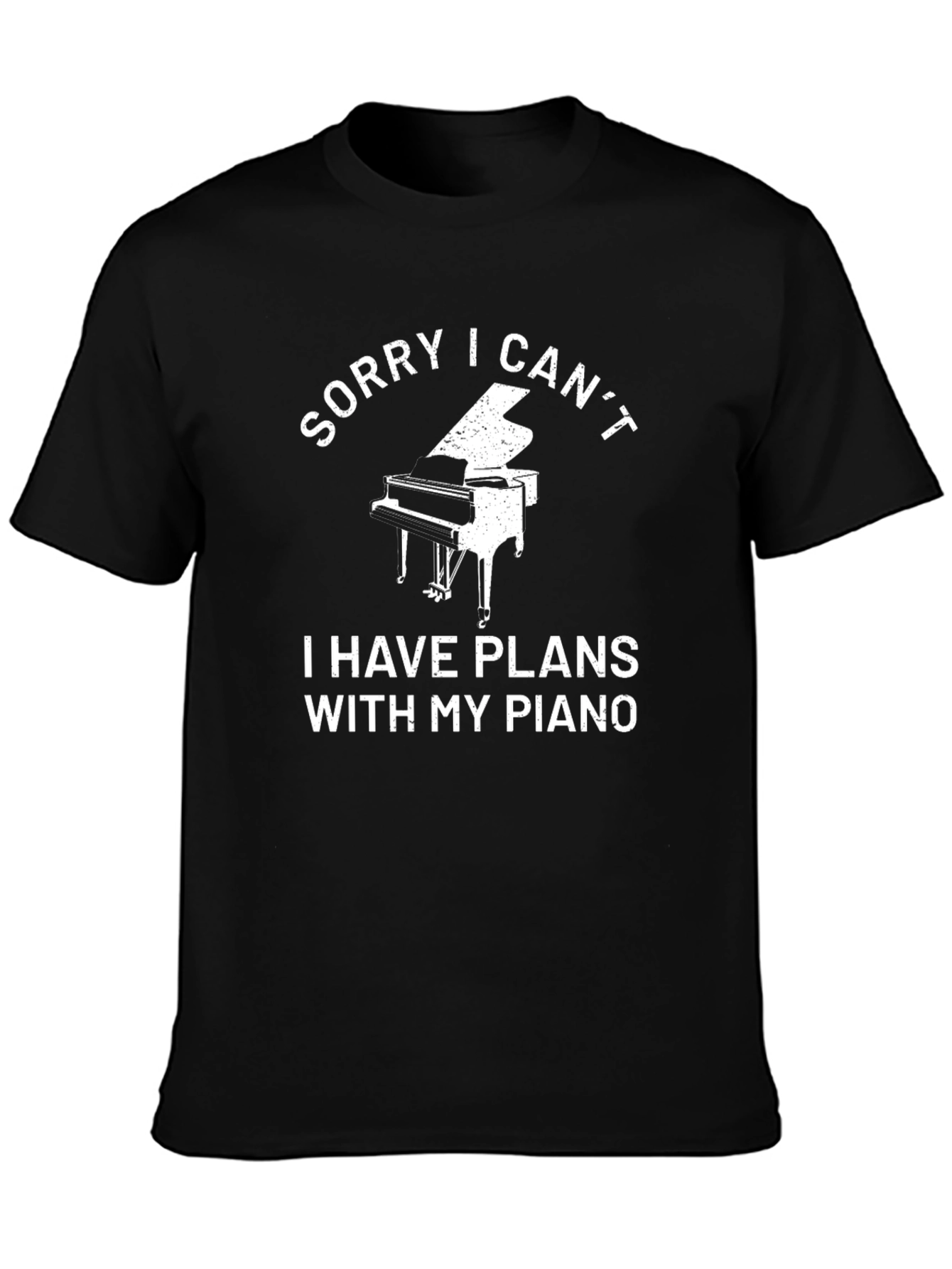 Funny Piano Player Black T-Shirt