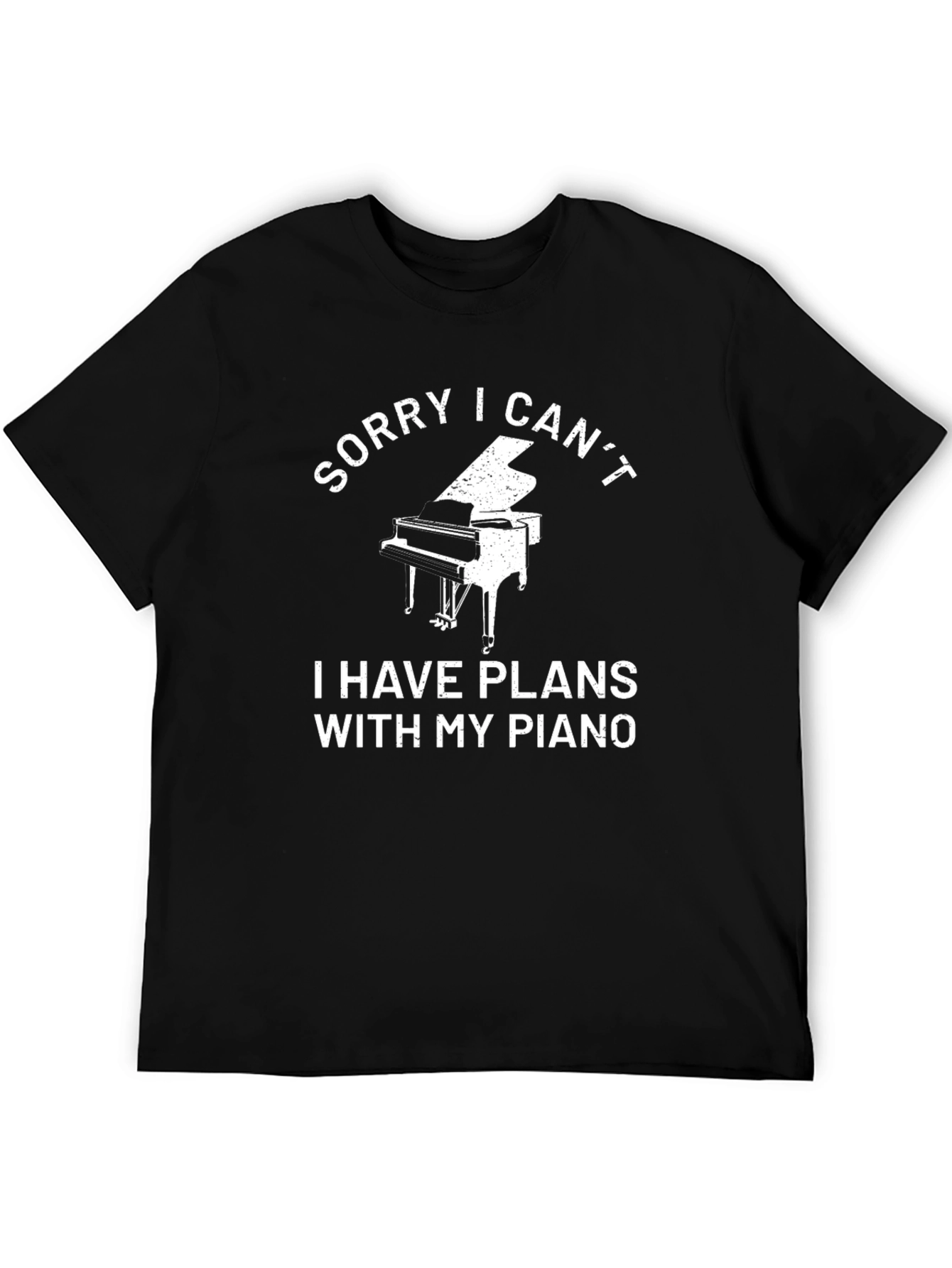 Funny Piano Player Black T-Shirt