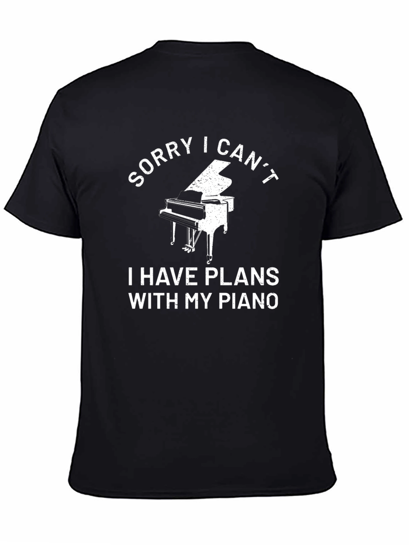 Funny Piano Player Black T-Shirt