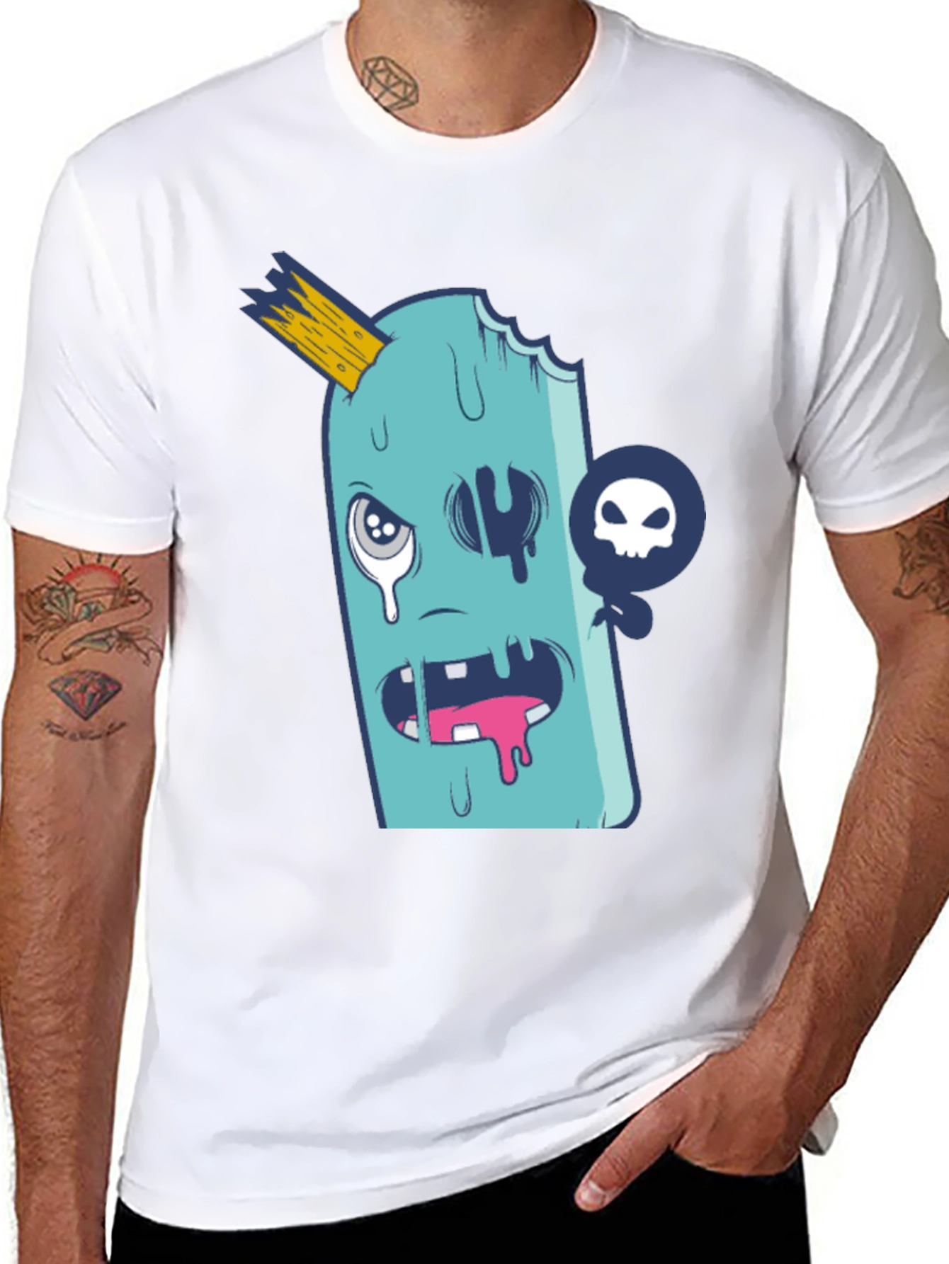Funny Ice Cream Monster Graphic T-Shirt
