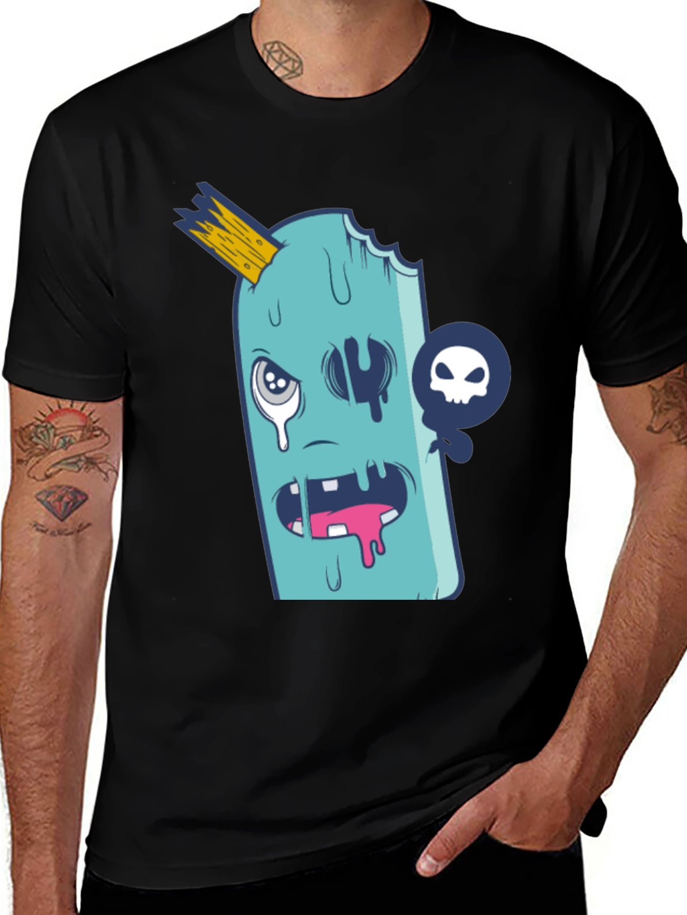 Funny Ice Cream Monster Graphic T-Shirt