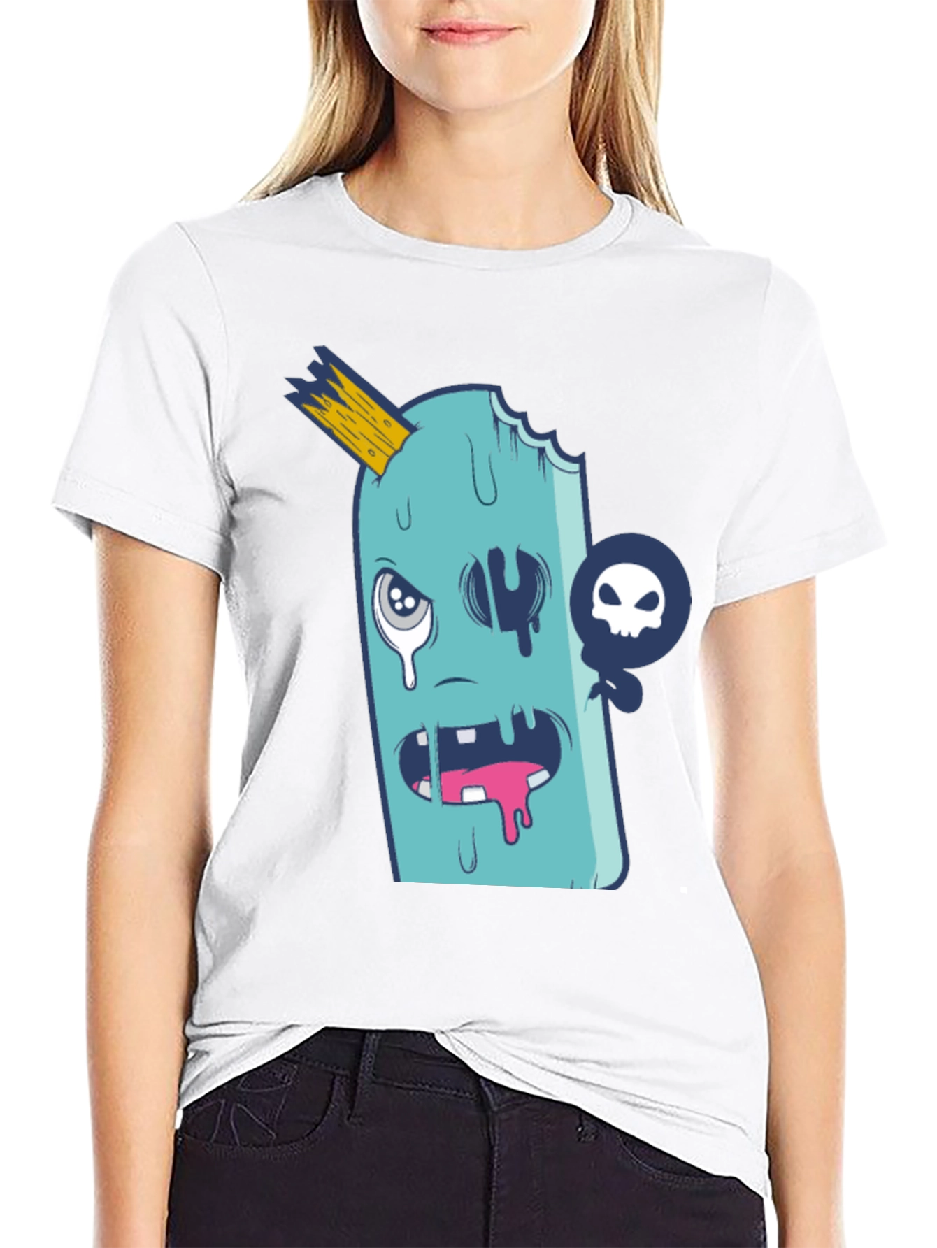 Funny Ice Cream Monster Graphic T-Shirt
