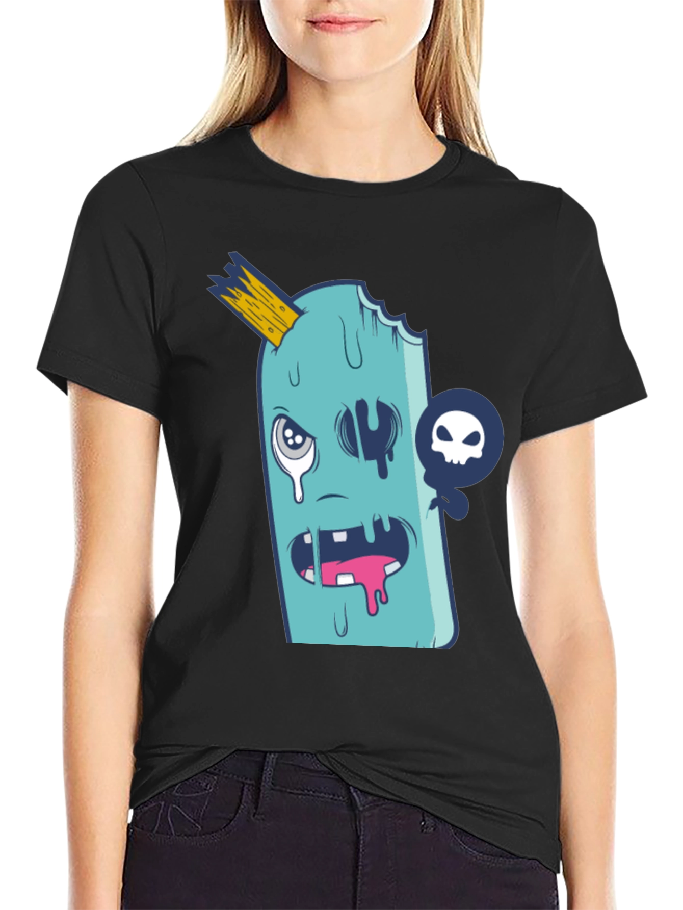 Funny Ice Cream Monster Graphic T-Shirt