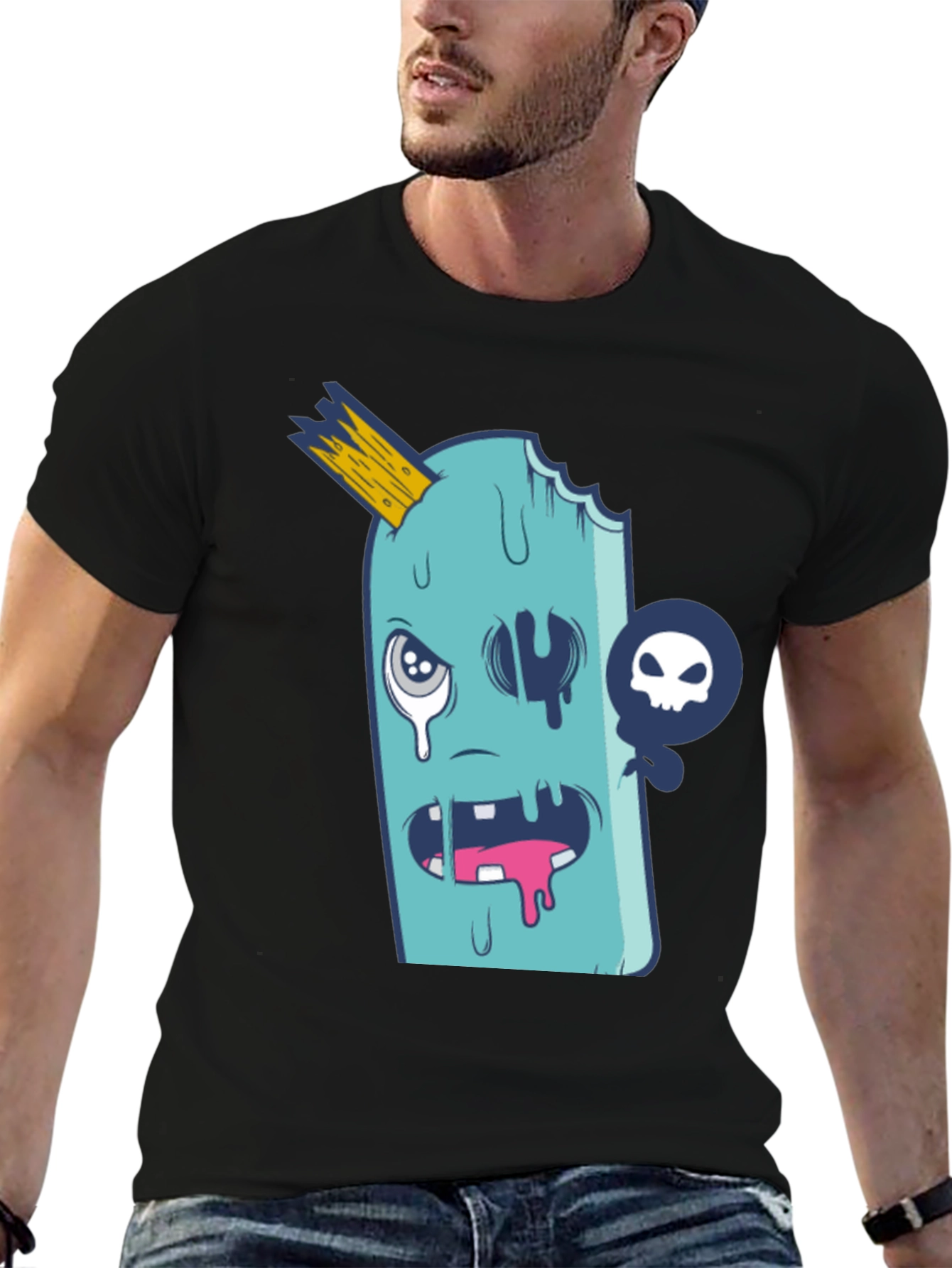 Funny Ice Cream Monster Graphic T-Shirt