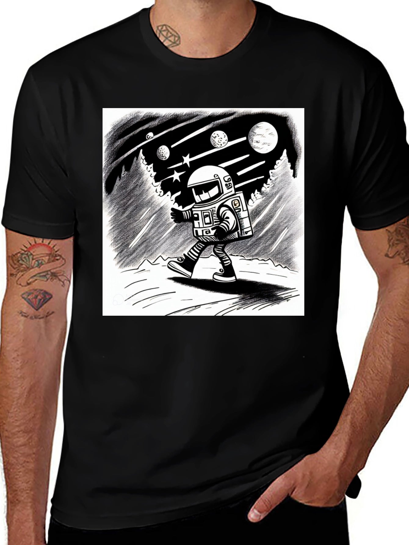 Astronaut Adventure Black T-Shirt