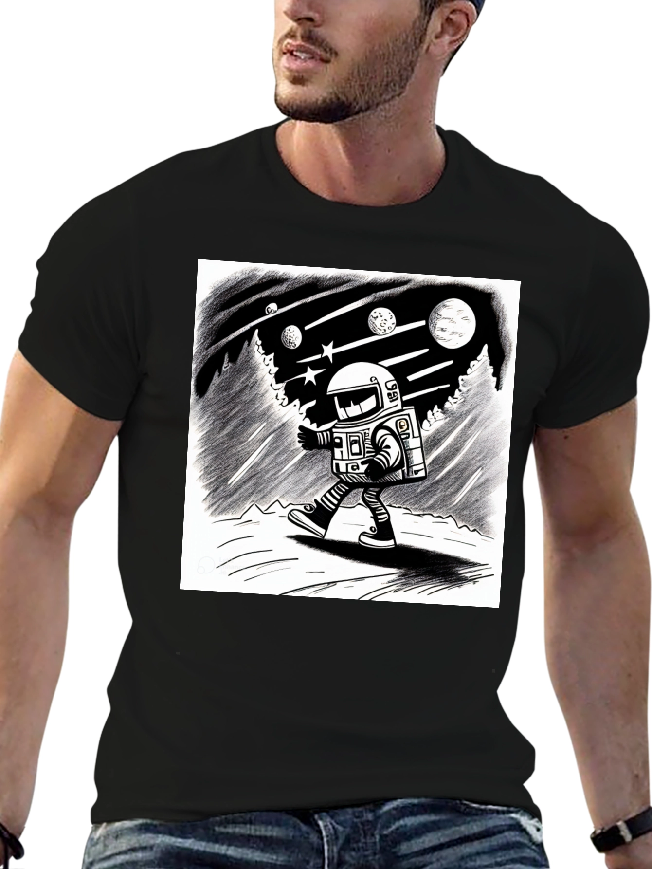 Astronaut Adventure Black T-Shirt