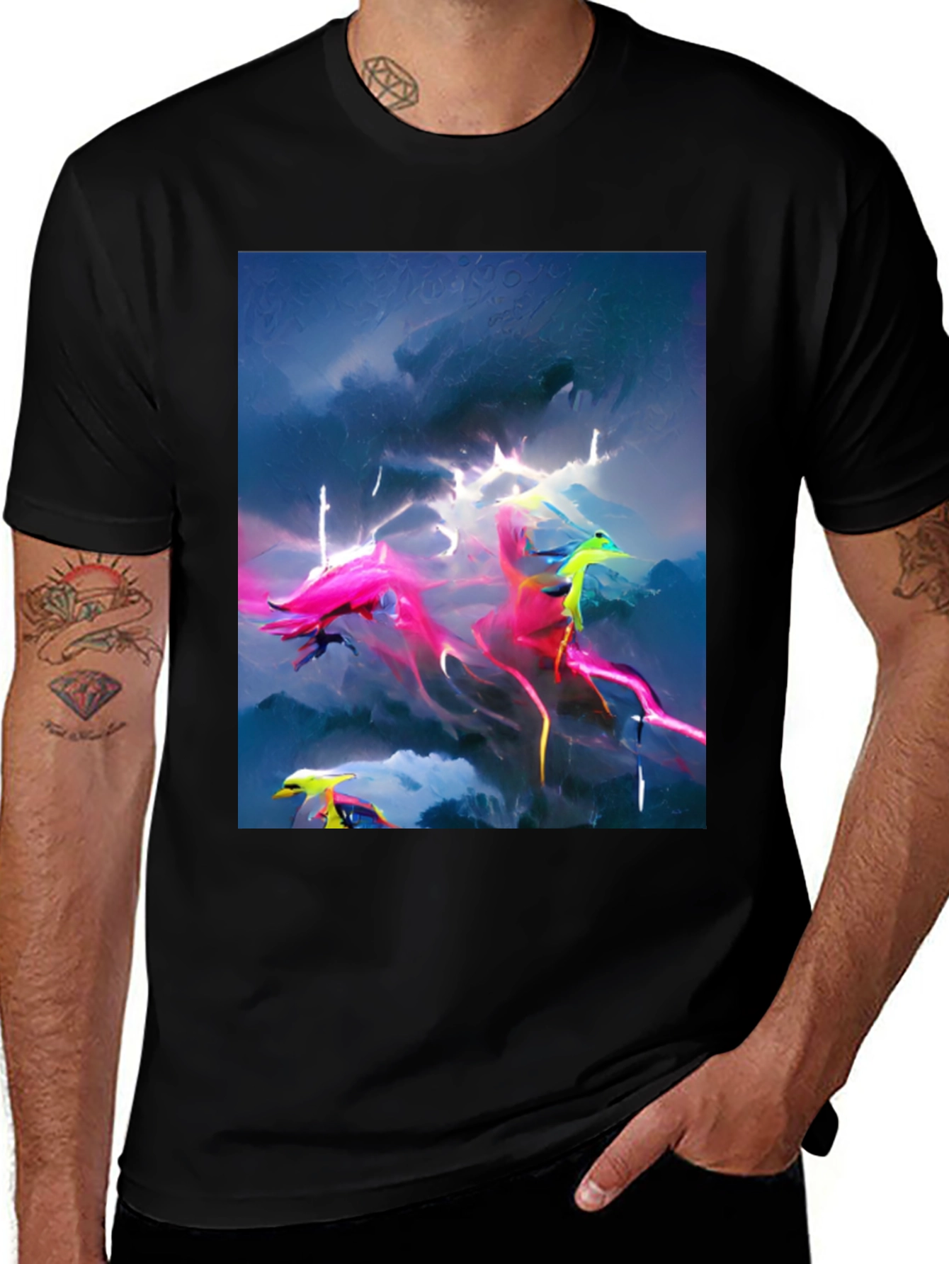 Electric Sky Graphic Tee - Vibrant Style