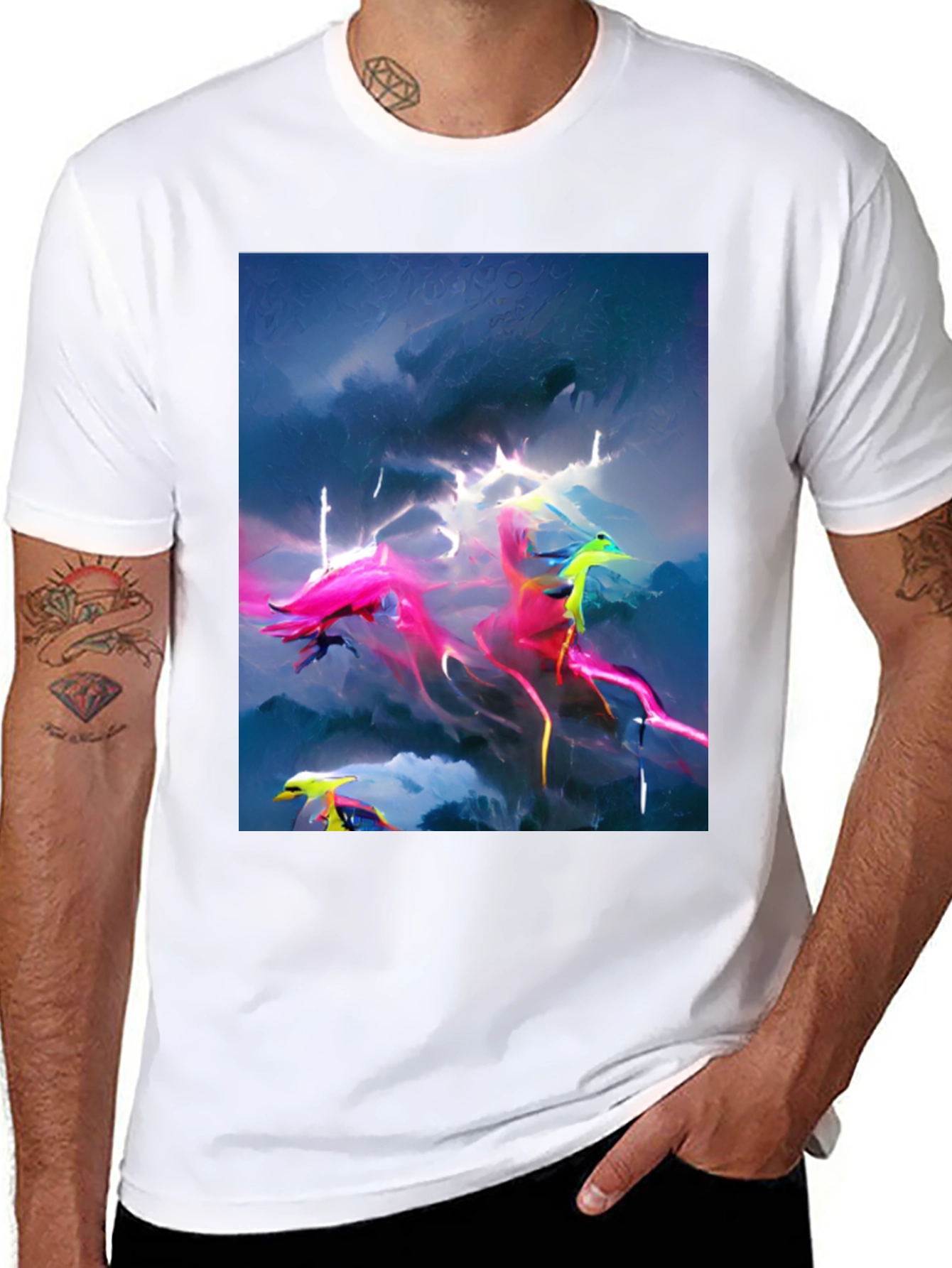 Electric Sky Graphic Tee - Vibrant Style