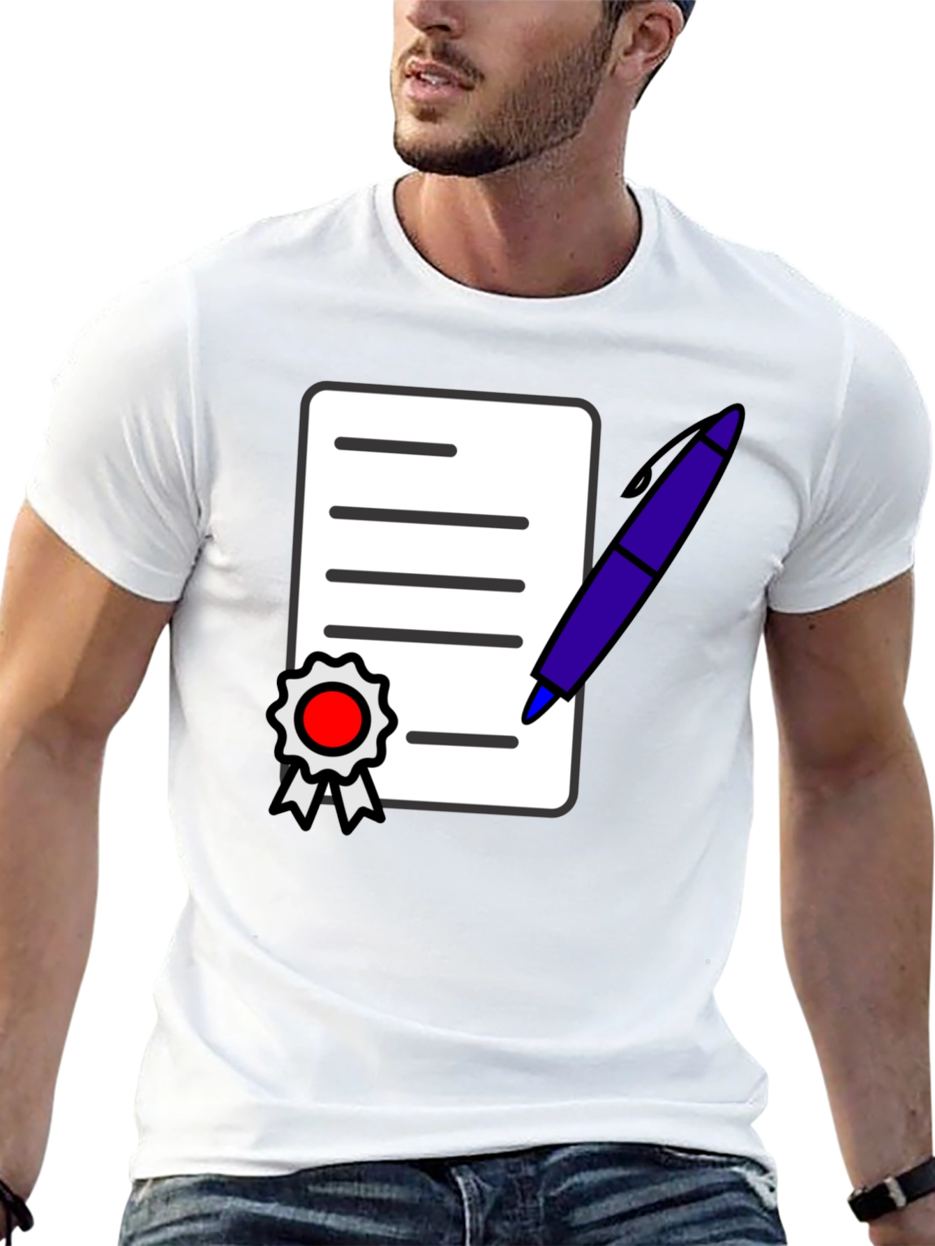 Black T-Shirt with Graphic Contract Design