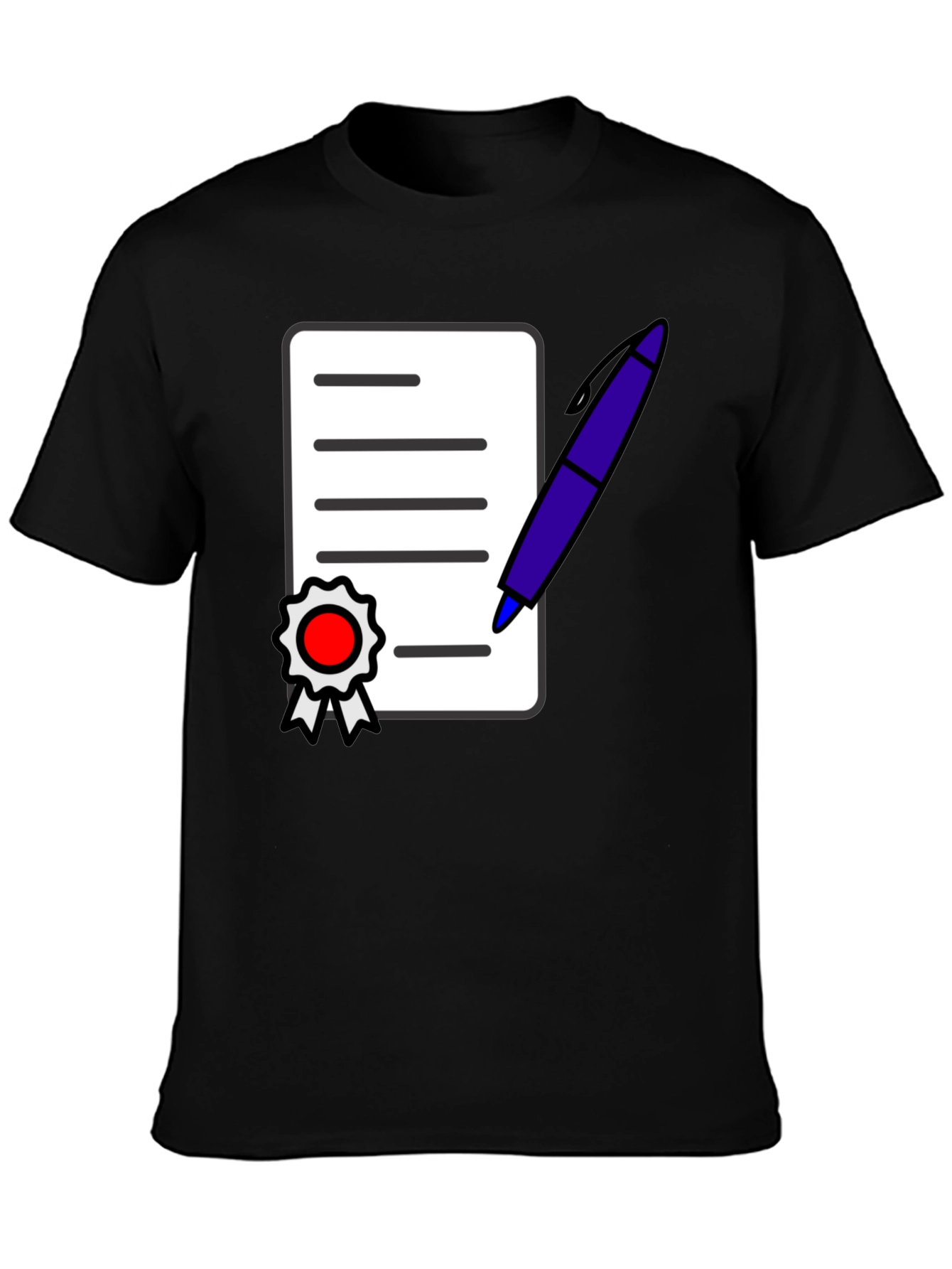 Black T-Shirt with Graphic Contract Design