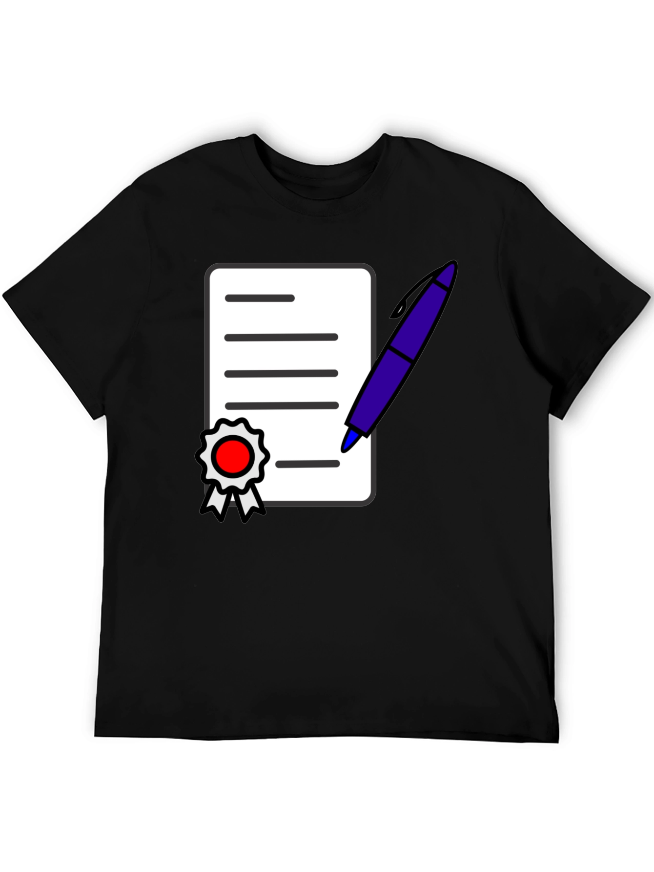 Black T-Shirt with Graphic Contract Design
