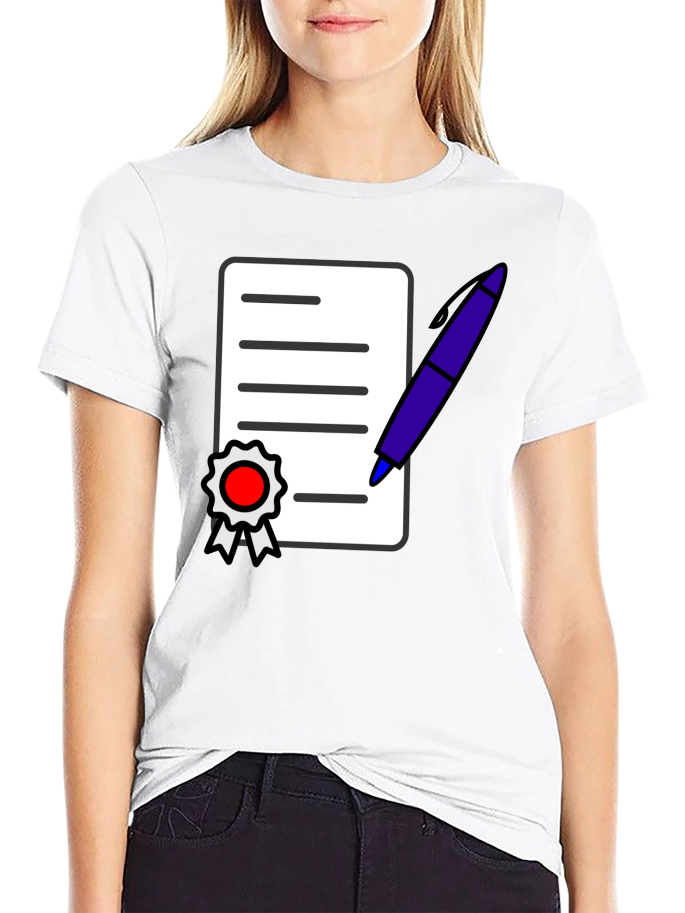 Black T-Shirt with Graphic Contract Design